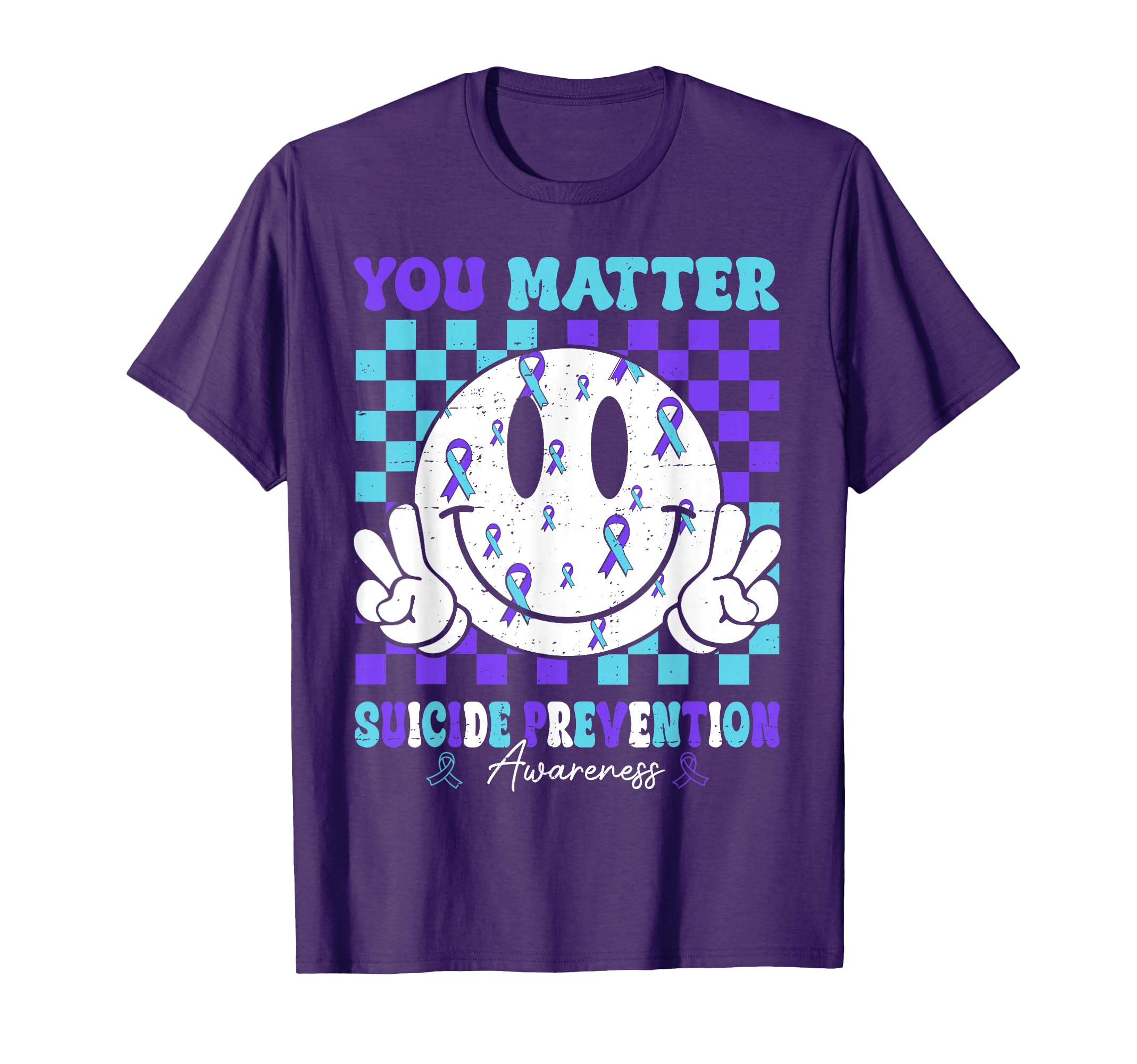 You Matter Teal Purple Ribbon T-Shirt - Fun Novelty Design for Adults - T-Shirt, Sweatshirt, Hoodie