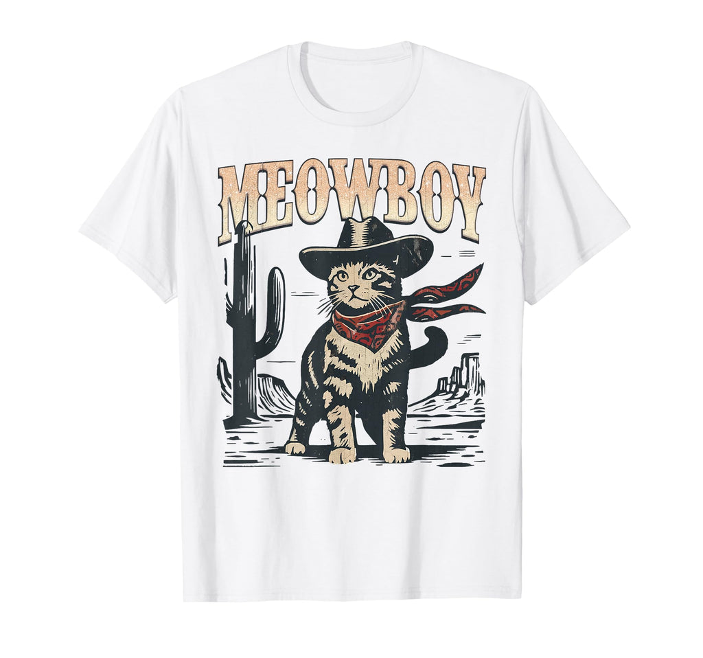 Meowboy Funny Cowboy Cat Western Pun T-Shirt - Streetwear Style for Adults - T-Shirt, Sweatshirt, Hoodie