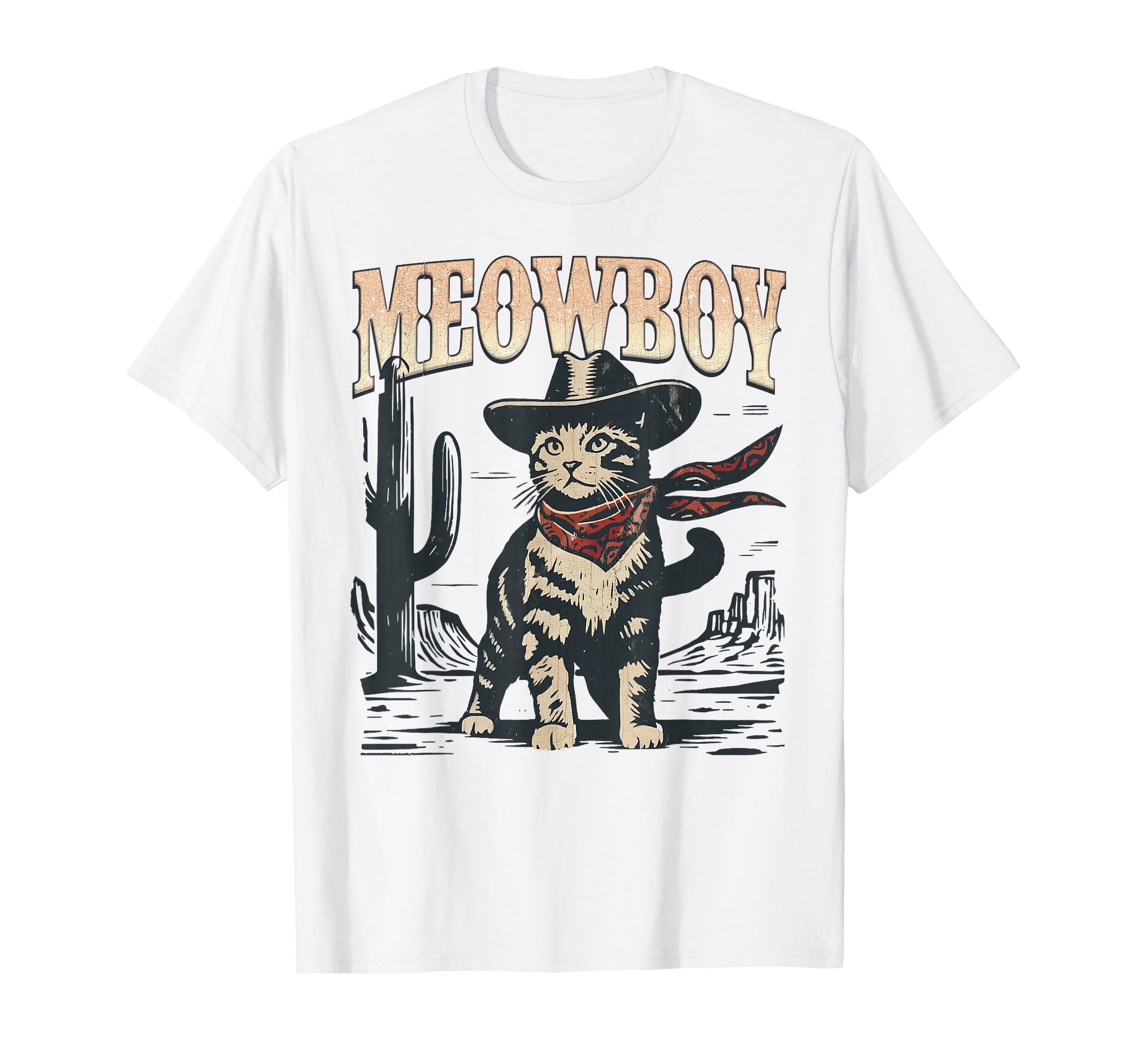 Meowboy Funny Cowboy Cat Western Pun T-Shirt - Streetwear Style for Adults - T-Shirt, Sweatshirt, Hoodie
