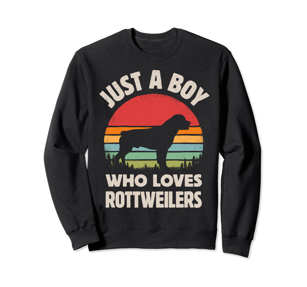 Rottweiler Just Who Loves Dogs Sweatshirt - Trendy Graphic for Adults - T-Shirt, Sweatshirt, Hoodie