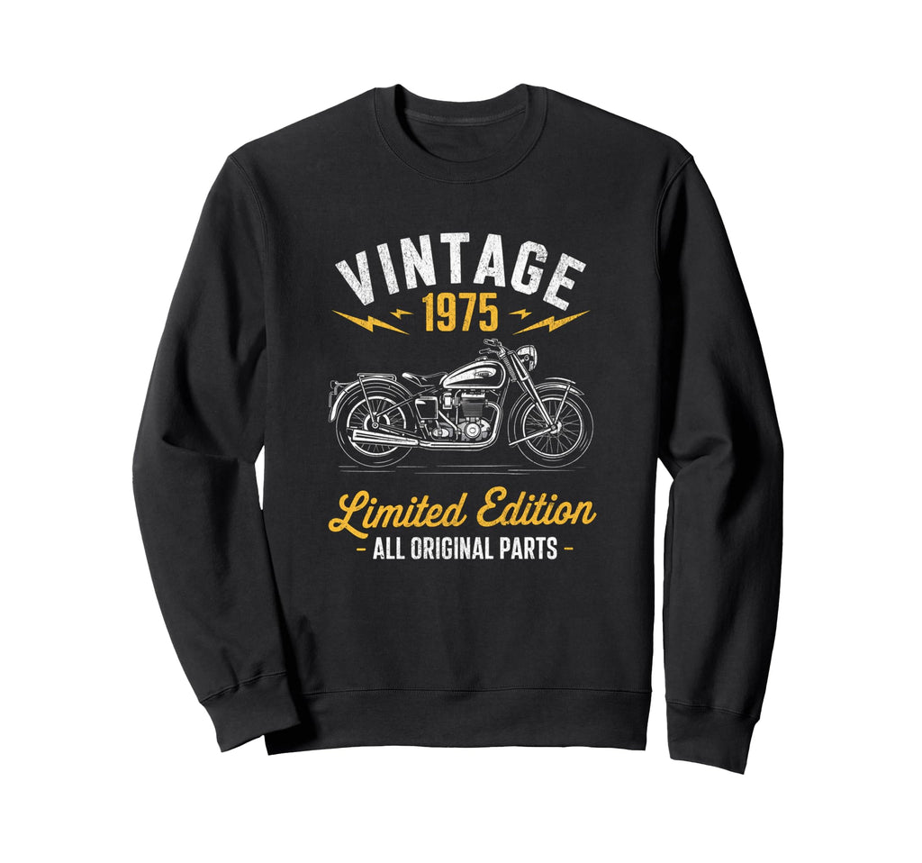 1975 Biker Motorcycle Fiftieth Sweatshirt - Aesthetic Graphic Men Women - T-Shirt, Sweatshirt, Hoodie
