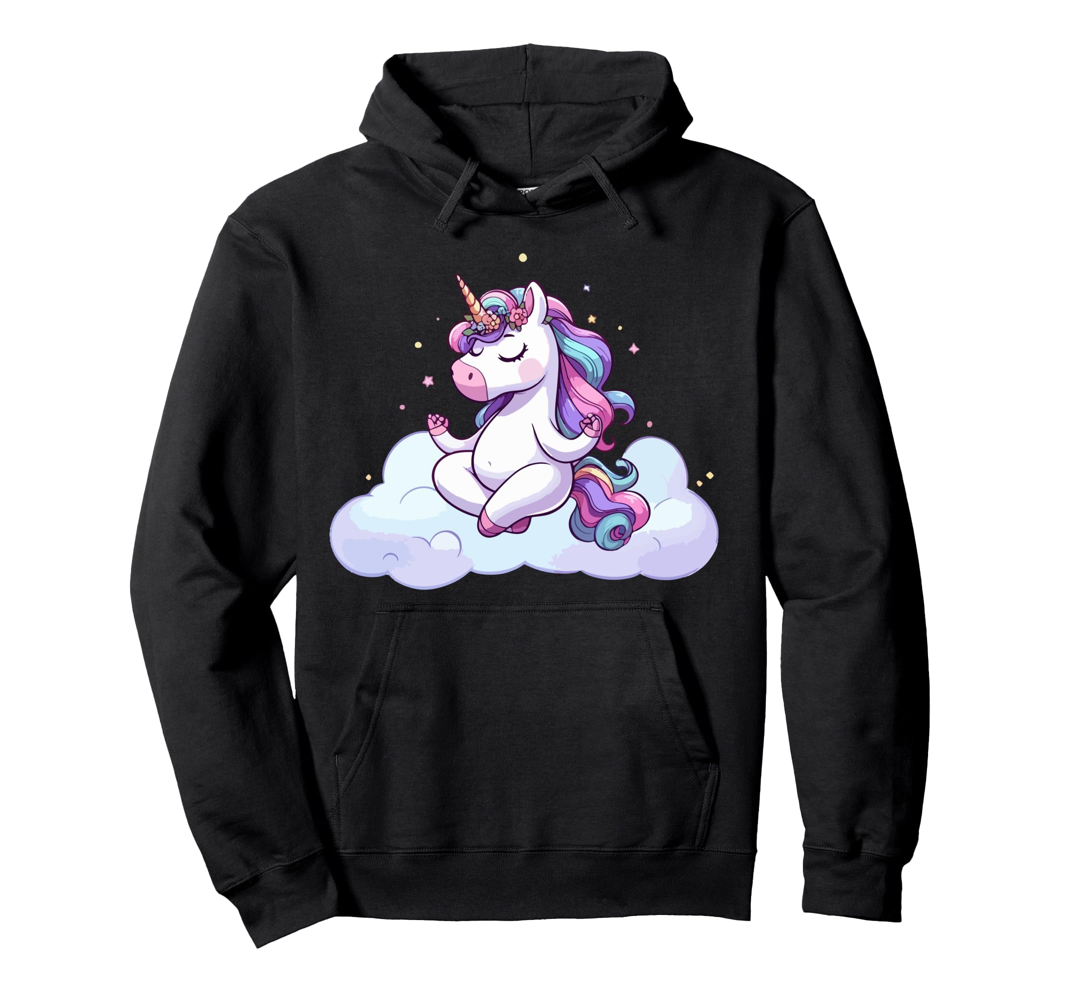 Meditation Unicorn Yoga Pose Relaxing Animal Hoodie - Graphic Print Unisex - T-Shirt, Sweatshirt, Hoodie
