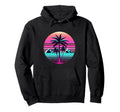 80S Vaporwave Aesthetic Palm Trees Sunset Hoodie - Custom Art Print Unisex - T-Shirt, Sweatshirt, Hoodie