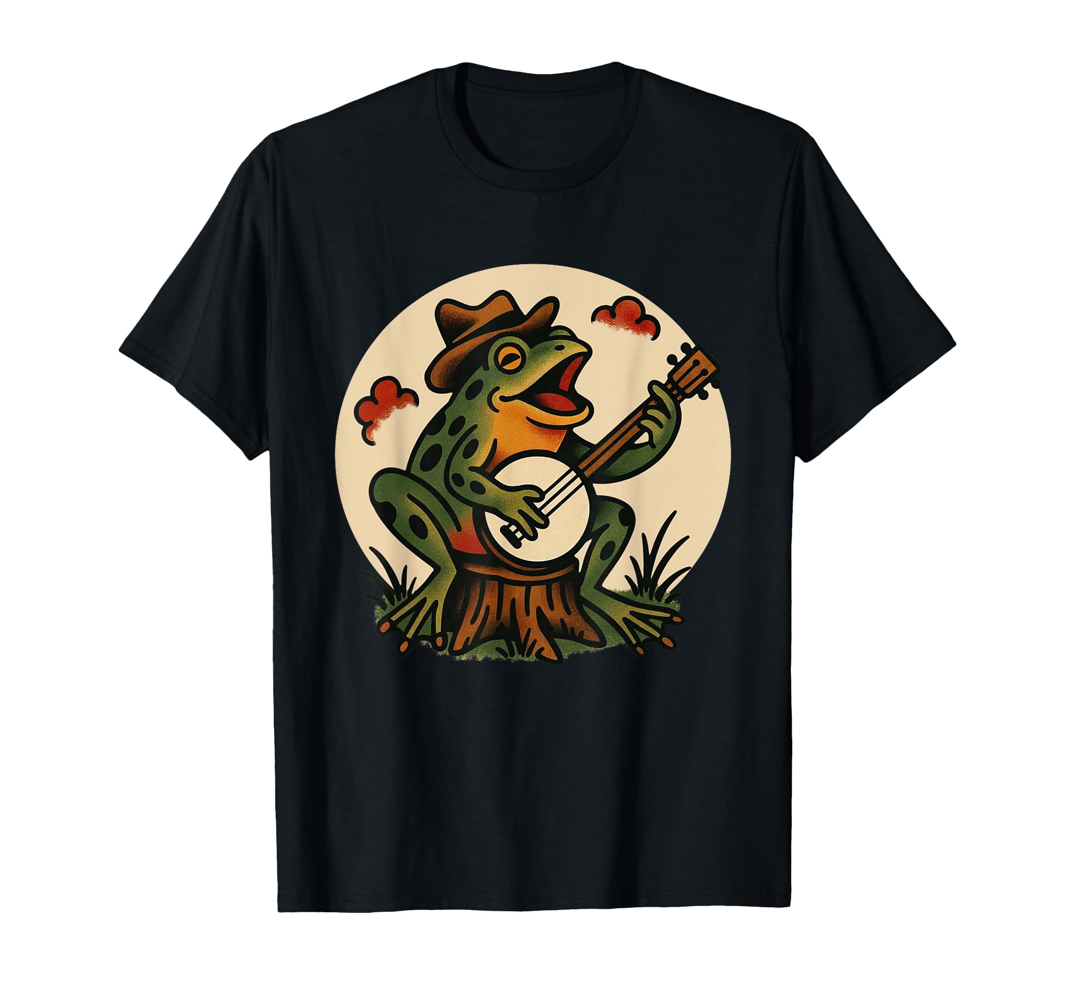 Frog Banjo Tattoo Flash American Tattoos T-Shirt - Streetwear Style Unisex - T-Shirt, Sweatshirt, Hoodie