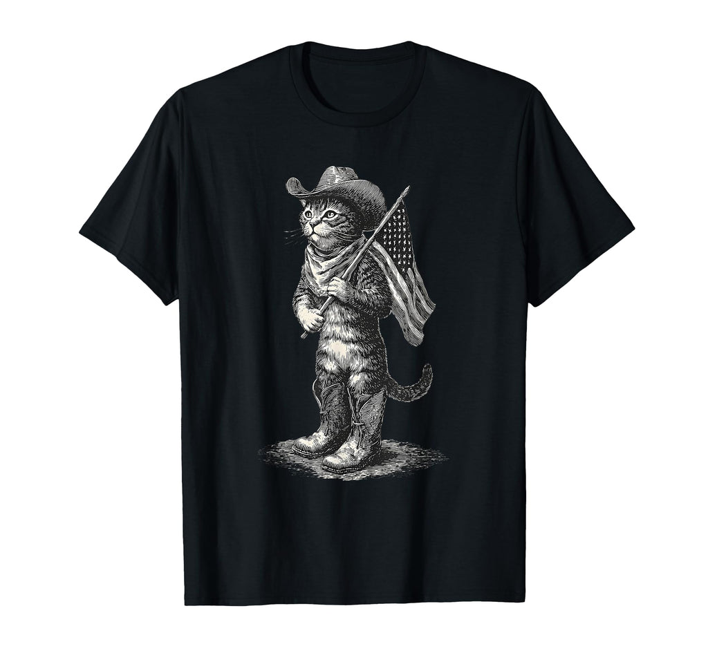 Cowboy Cat Western Country Cowgirl Funny T-Shirt - Trendy Graphic Unisex - T-Shirt, Sweatshirt, Hoodie