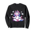 Meditation Unicorn Yoga Pose Relaxing Sweatshirt - Trendy Graphic Unisex - T-Shirt, Sweatshirt, Hoodie
