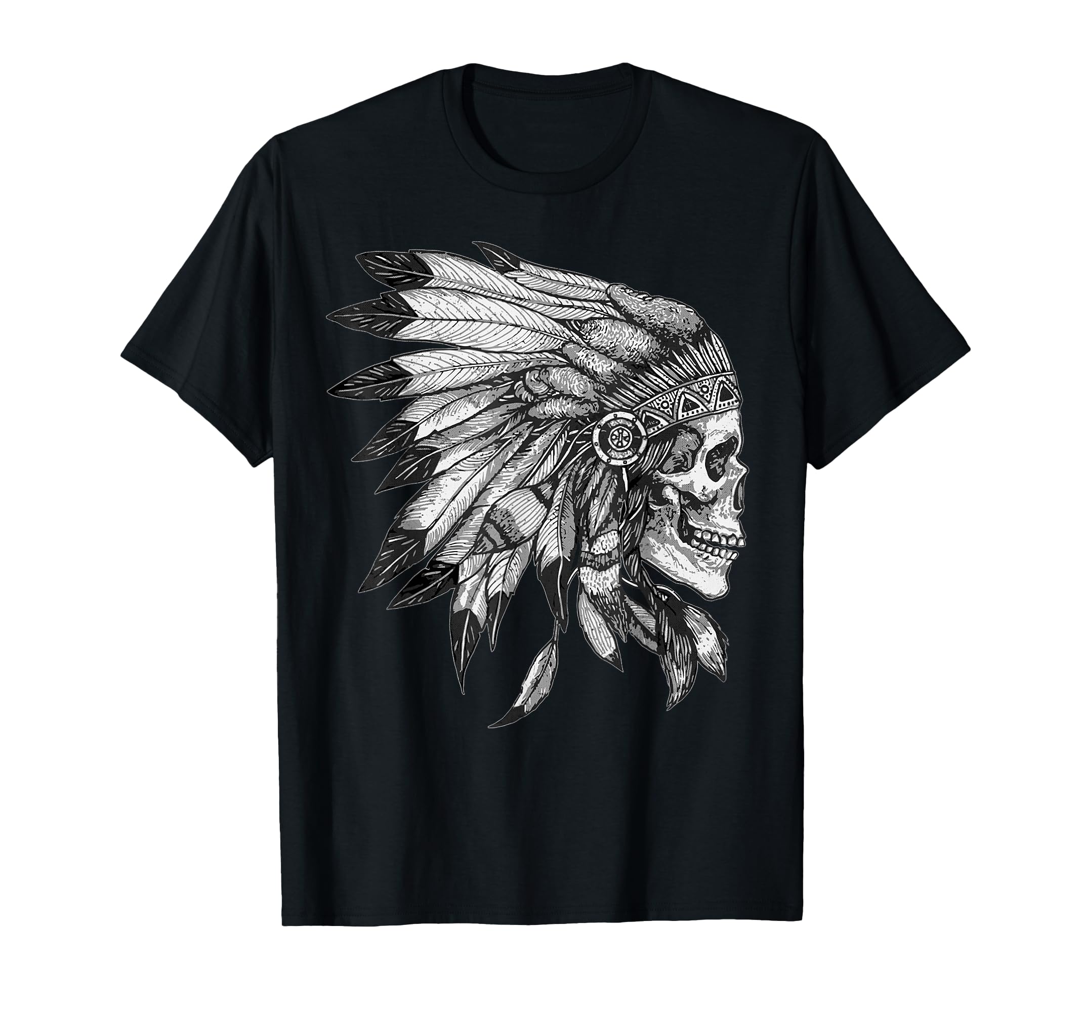 American Motorcycle Skull Native Indian T-Shirt - Minimalist Print Unisex - T-Shirt, Sweatshirt, Hoodie