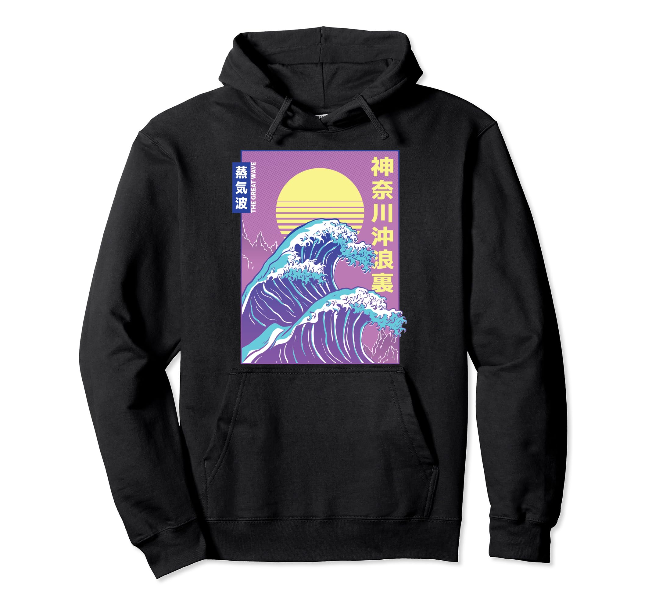 Great Wave Off Kanagawa Vaporwave Hoodie - Novelty Apparel Men Women - T-Shirt, Sweatshirt, Hoodie