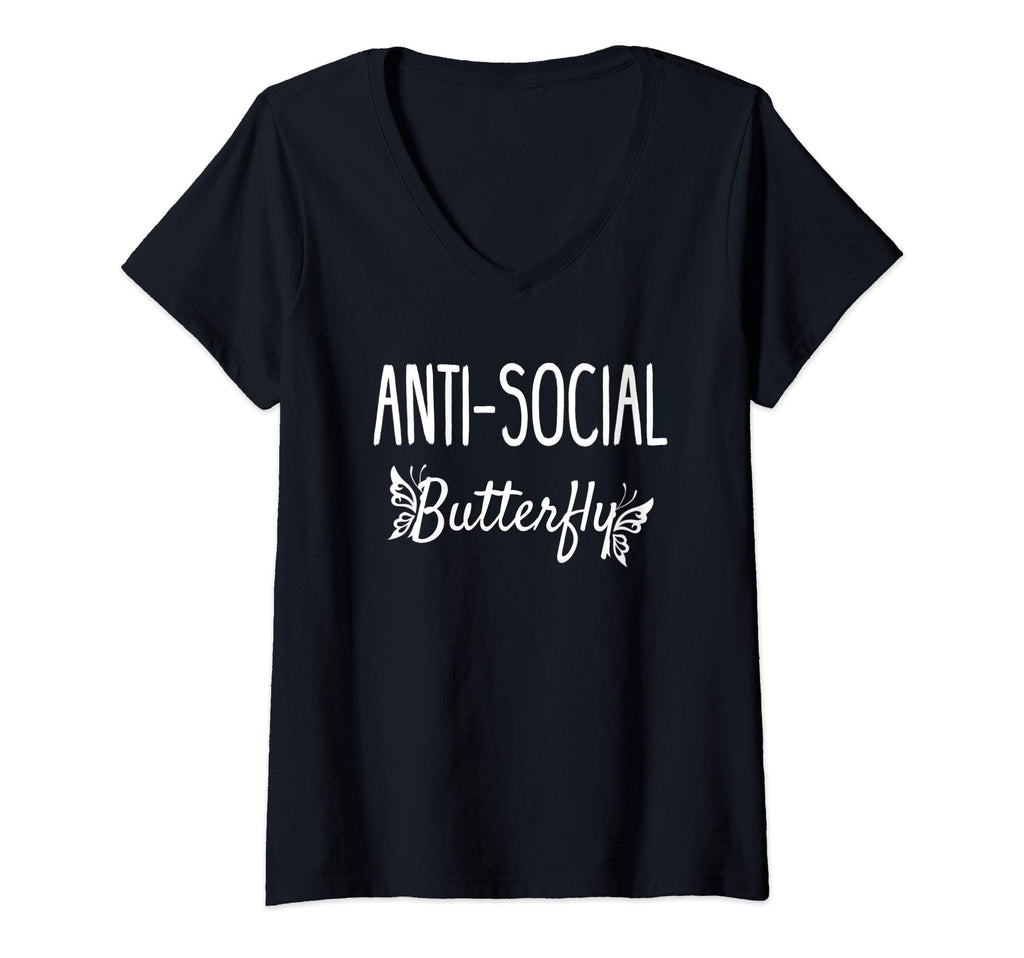 Womens Anti Social Butterfly Gift T-Shirt - Fun Novelty Design Men Women - T-Shirt, Sweatshirt, Hoodie