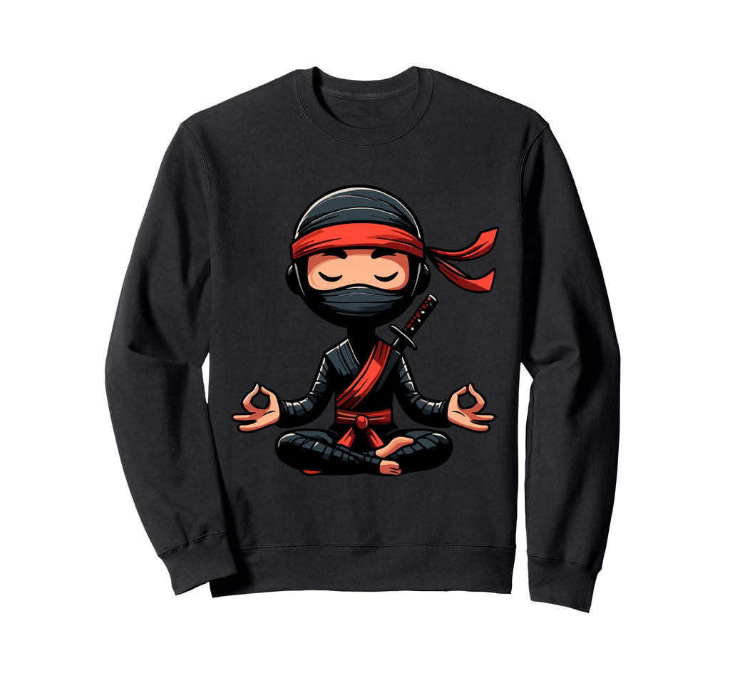 Meditation Ninja Yoga Pose Relaxing Sweatshirt - Aesthetic Graphic Unisex - T-Shirt, Sweatshirt, Hoodie