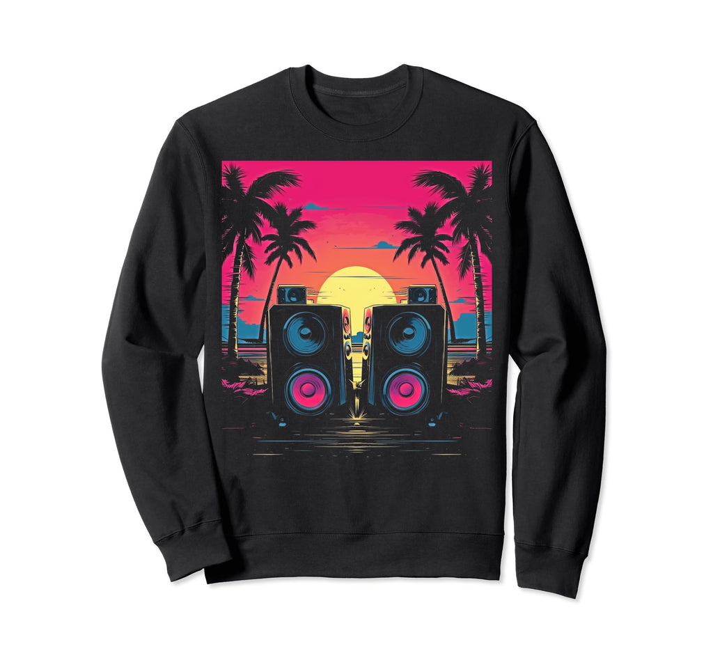 Vaporwave Stereo Speakers 80S Sweatshirt - Trendy Graphic for Adults - T-Shirt, Sweatshirt, Hoodie