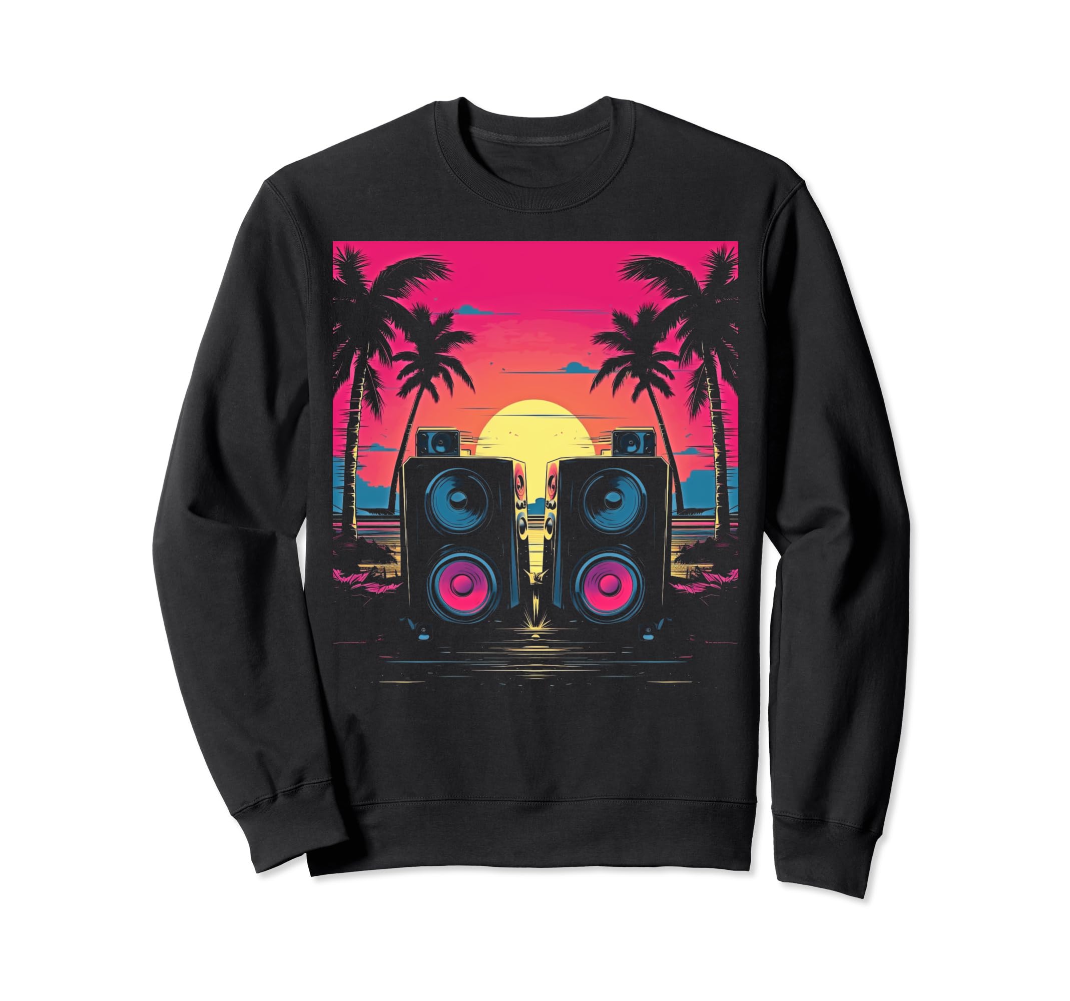 Vaporwave Stereo Speakers 80S Sweatshirt - Trendy Graphic for Adults - T-Shirt, Sweatshirt, Hoodie