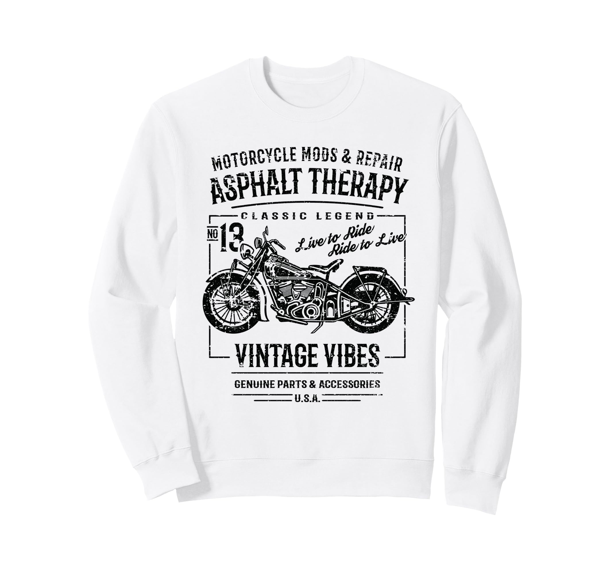 Motorcycle Distressed Sweatshirt - Unique Graphic for Adults - T-Shirt, Sweatshirt, Hoodie