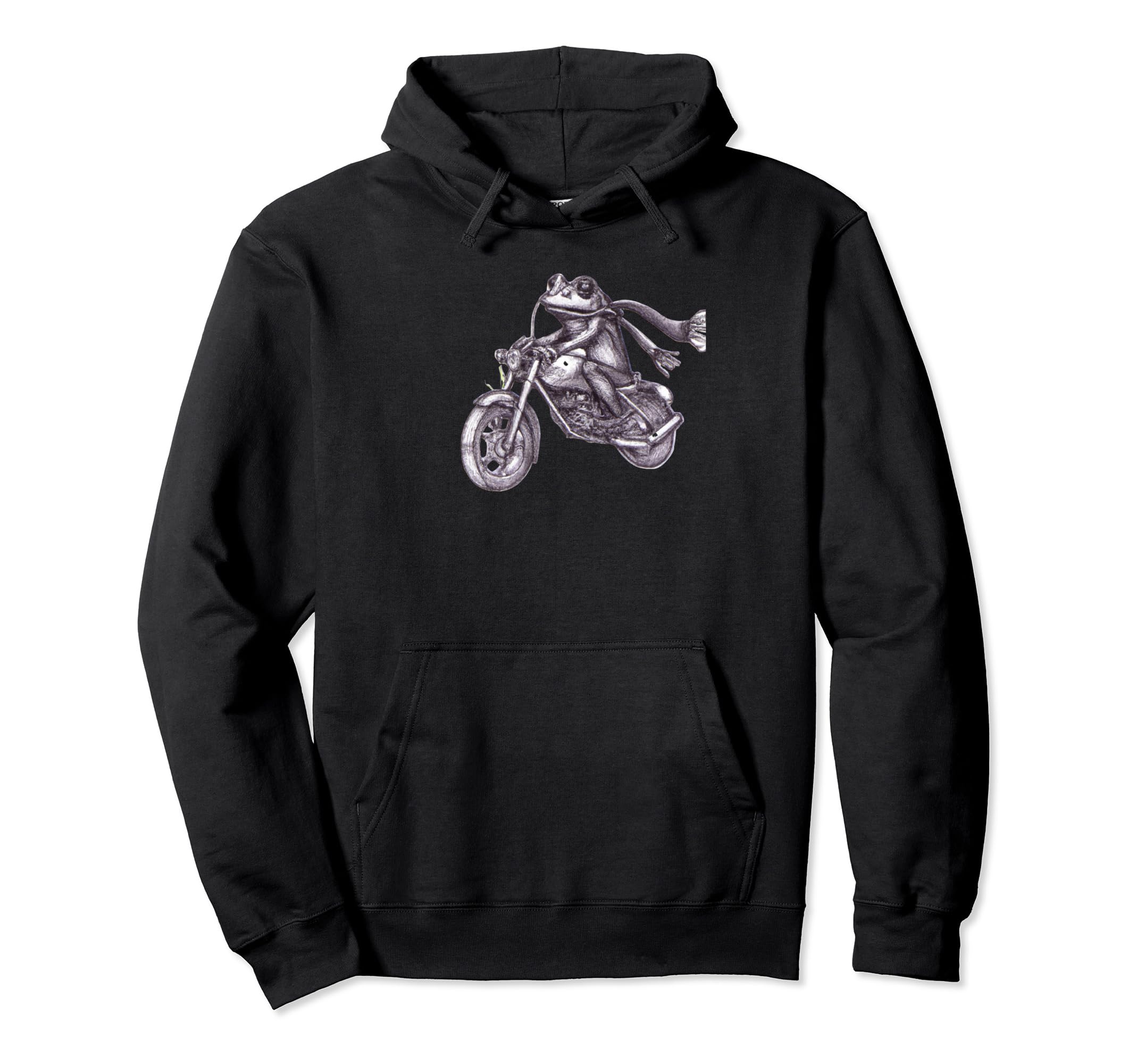 Frog Riding Motorcycle Scarf Flying Hoodie - Aesthetic Graphic Men Women - T-Shirt, Sweatshirt, Hoodie