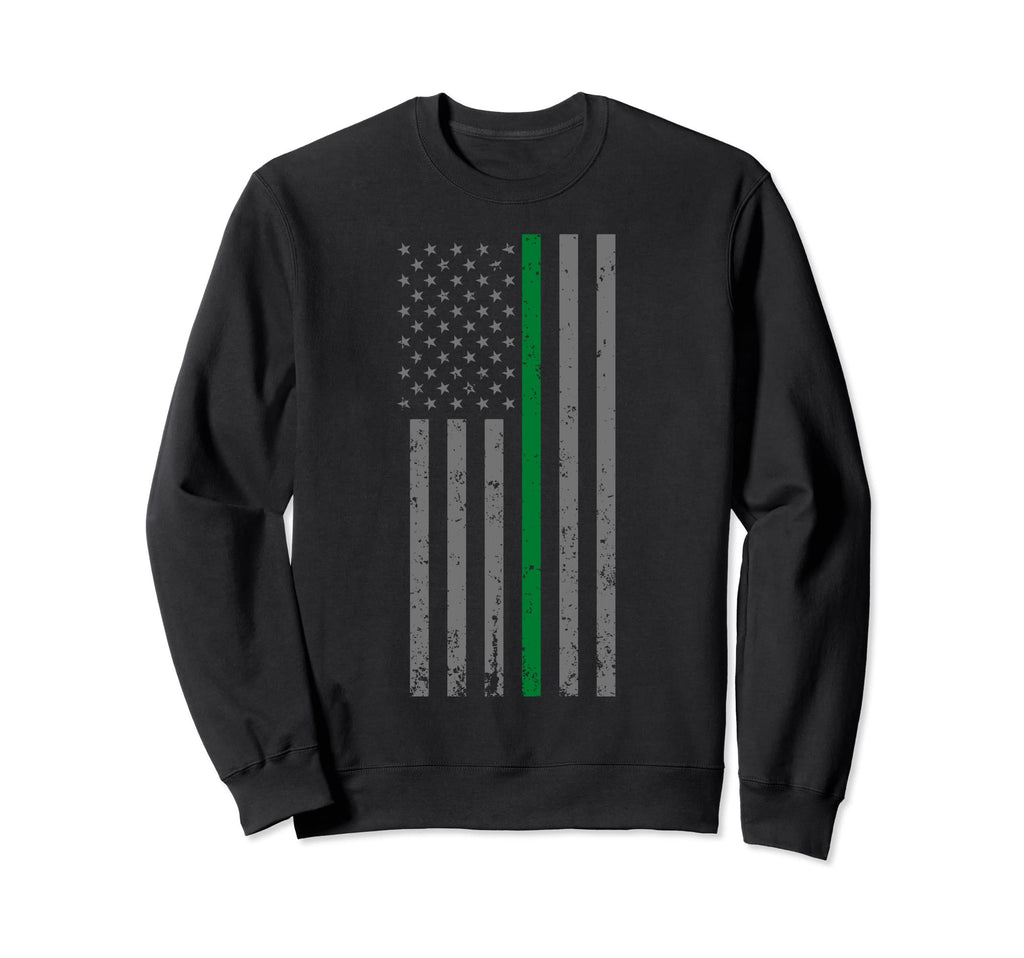 Thin Green Line Armed Forces Sweatshirt - Minimalist Print Unisex - T-Shirt, Sweatshirt, Hoodie