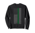 Thin Green Line Armed Forces Sweatshirt - Minimalist Print Unisex - T-Shirt, Sweatshirt, Hoodie