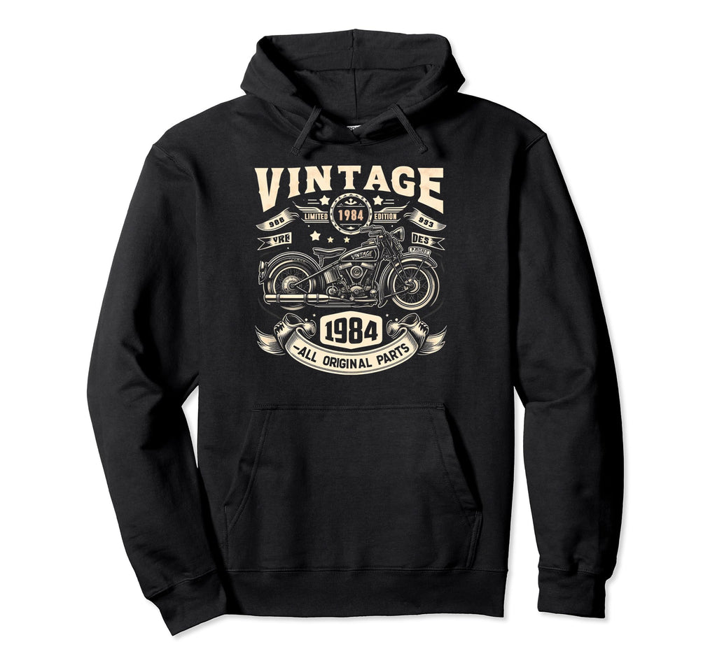 1984 Born 1984 Birthday Motorcycle Hoodie - Fun Novelty Design Men Women - T-Shirt, Sweatshirt, Hoodie