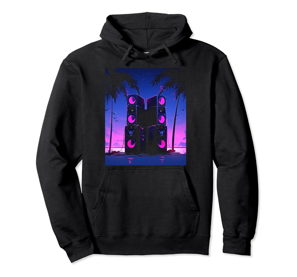 Vaporwave Stereo Speakers 80S Hoodie - Minimalist Print for Adults - T-Shirt, Sweatshirt, Hoodie
