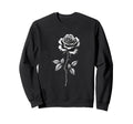 Black And White Rose Illustration Sweatshirt - Aesthetic Graphic Unisex - T-Shirt, Sweatshirt, Hoodie