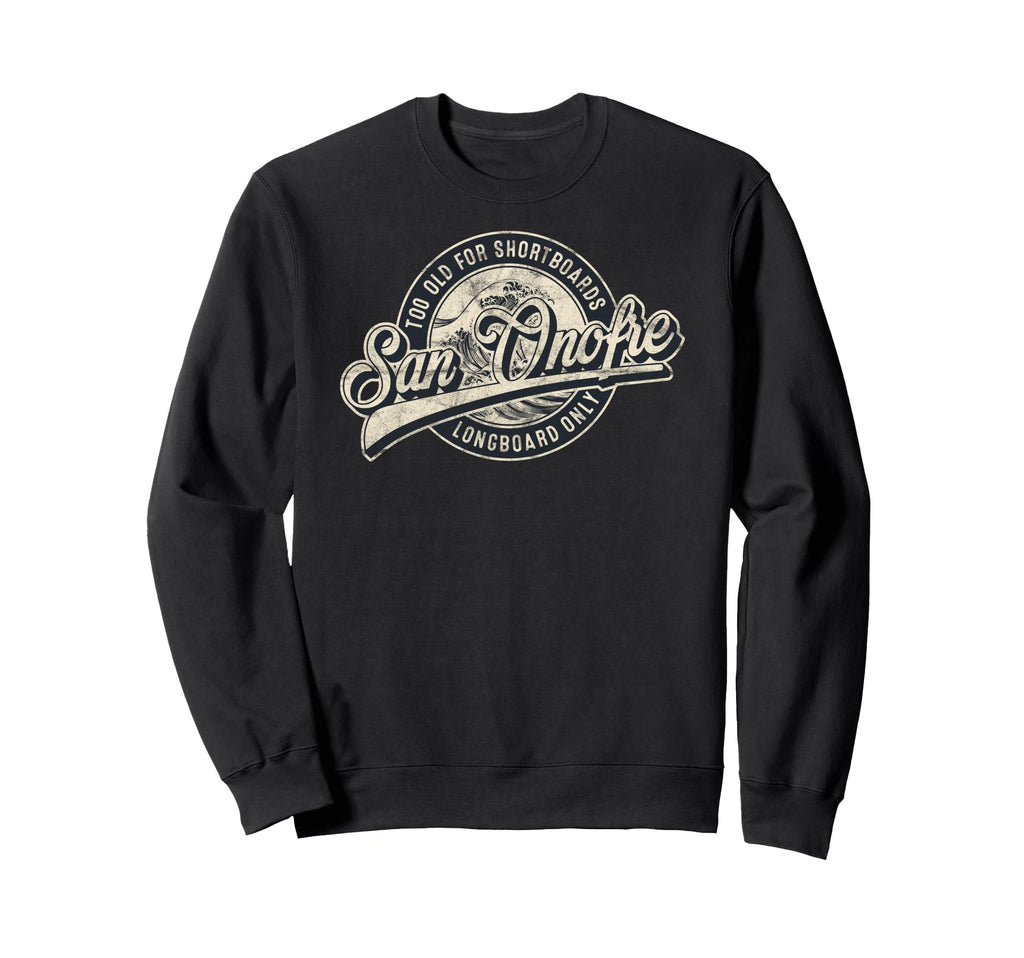 San Onofre Longboard Surf Sweatshirt - Custom Art Print Men Women - T-Shirt, Sweatshirt, Hoodie