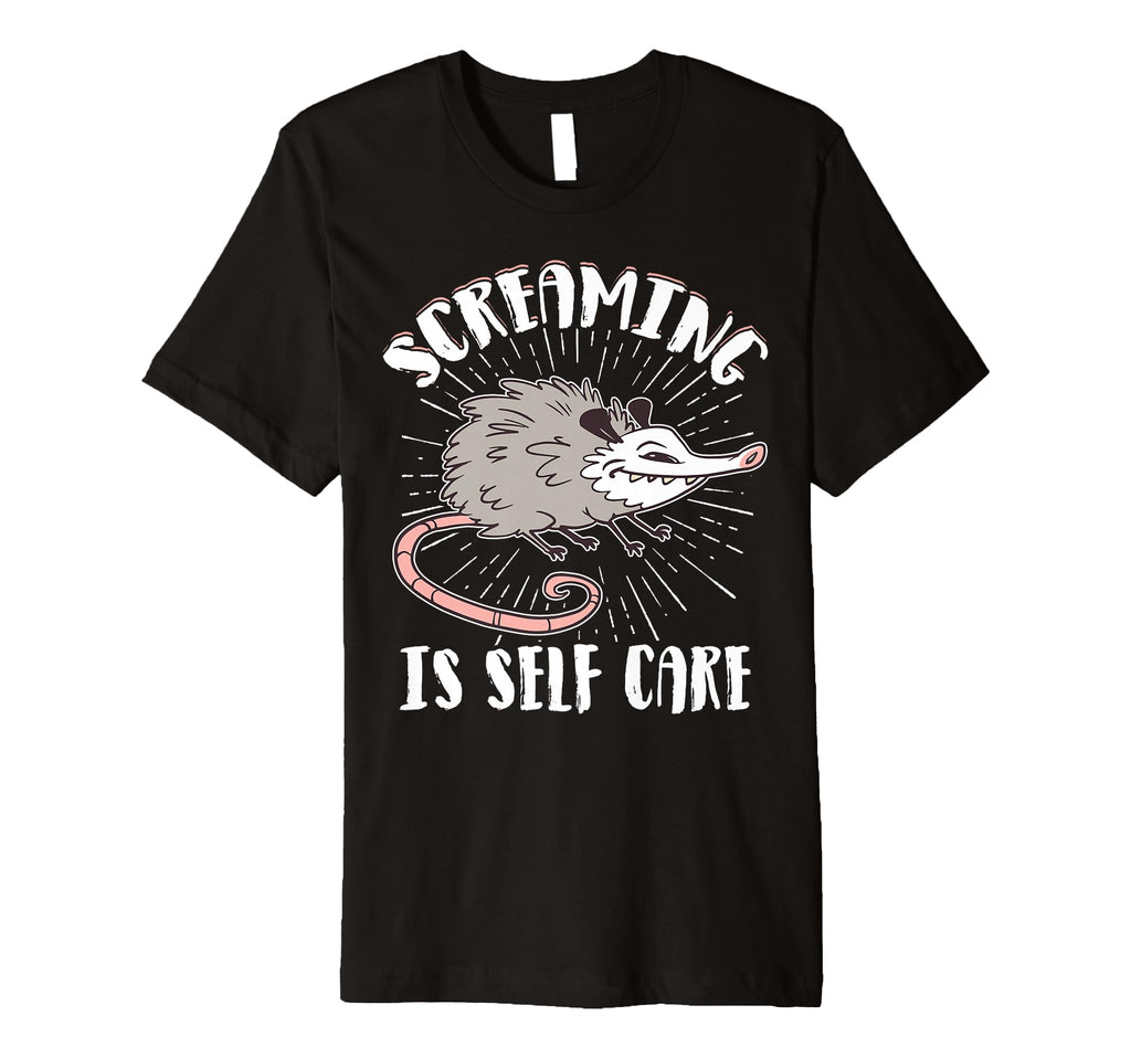Opossum Therapeutic Screaming Stress Relief Hoodie - Unique Graphic Unisex - T-Shirt, Sweatshirt, Hoodie