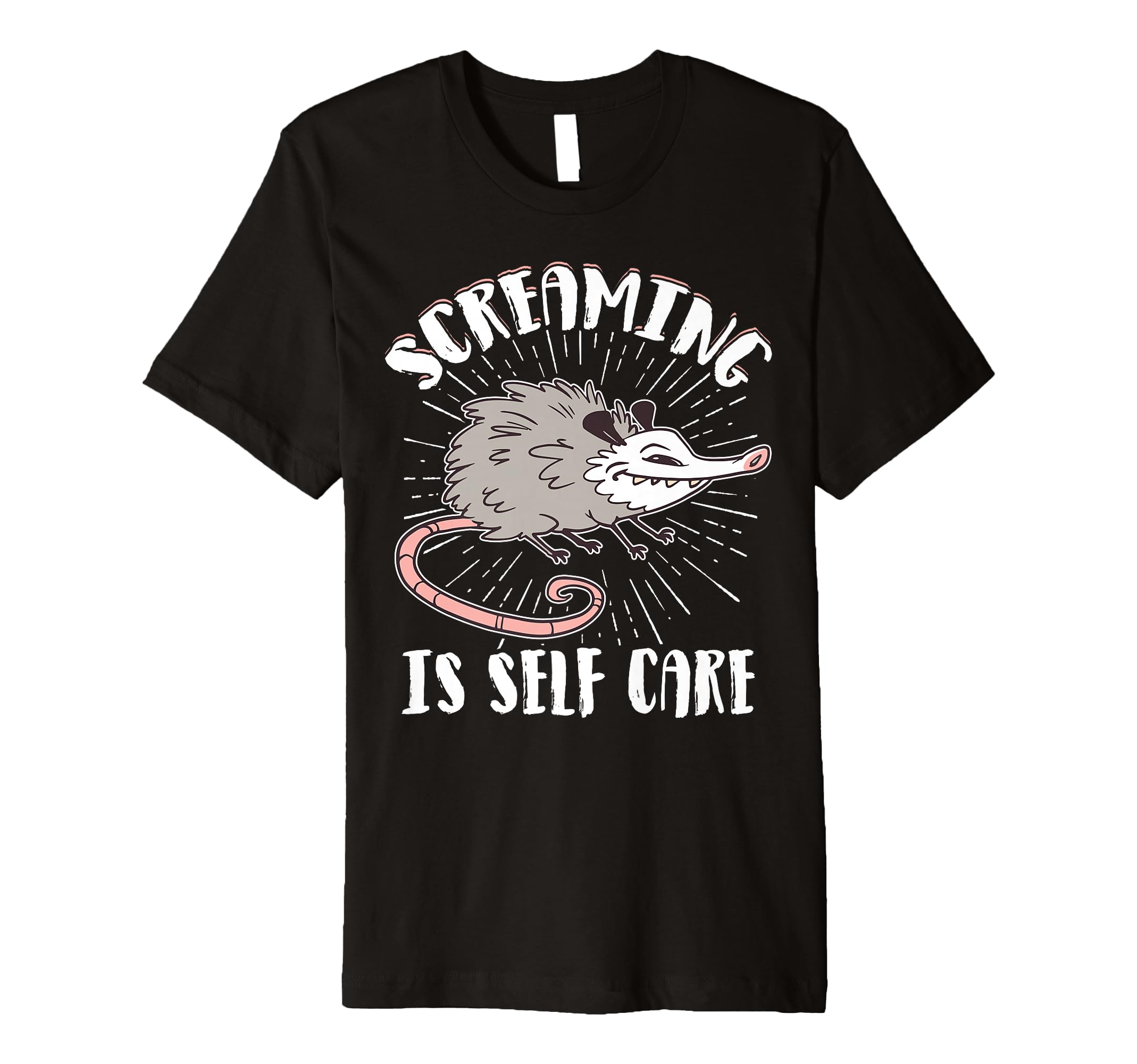 Opossum Therapeutic Screaming Stress Relief Hoodie - Unique Graphic Unisex - T-Shirt, Sweatshirt, Hoodie