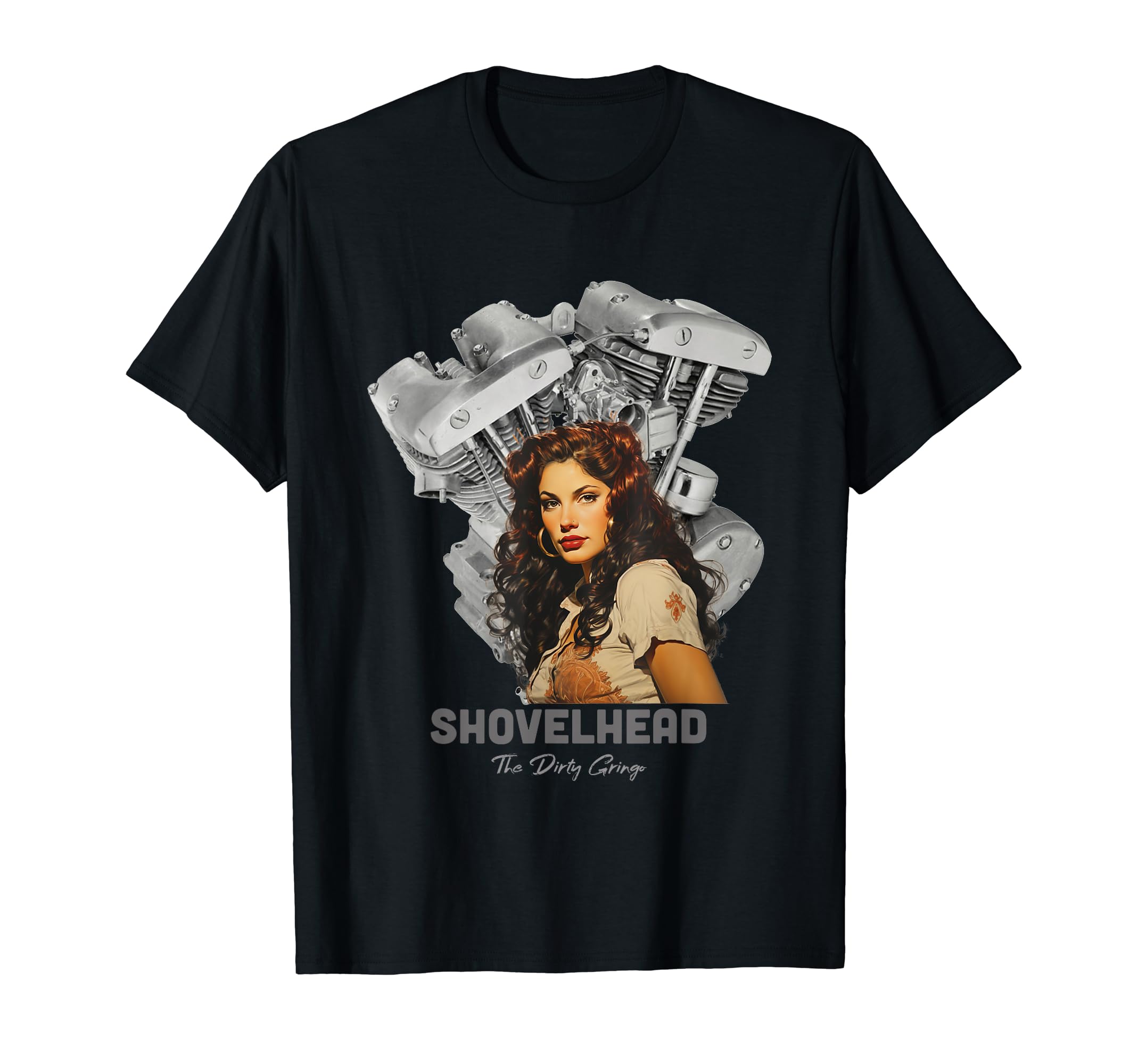 Hd Motorcycle Vtwin Shovelhead T-Shirt - Custom Art Print for Adults - T-Shirt, Sweatshirt, Hoodie