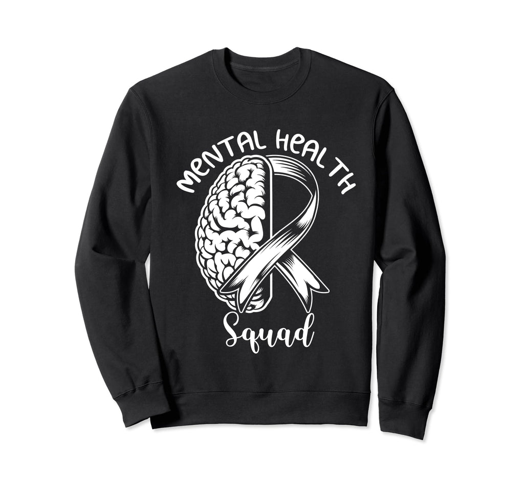 Mental Health Squad Brain Green Sweatshirt - Trendy Graphic for Adults - T-Shirt, Sweatshirt, Hoodie