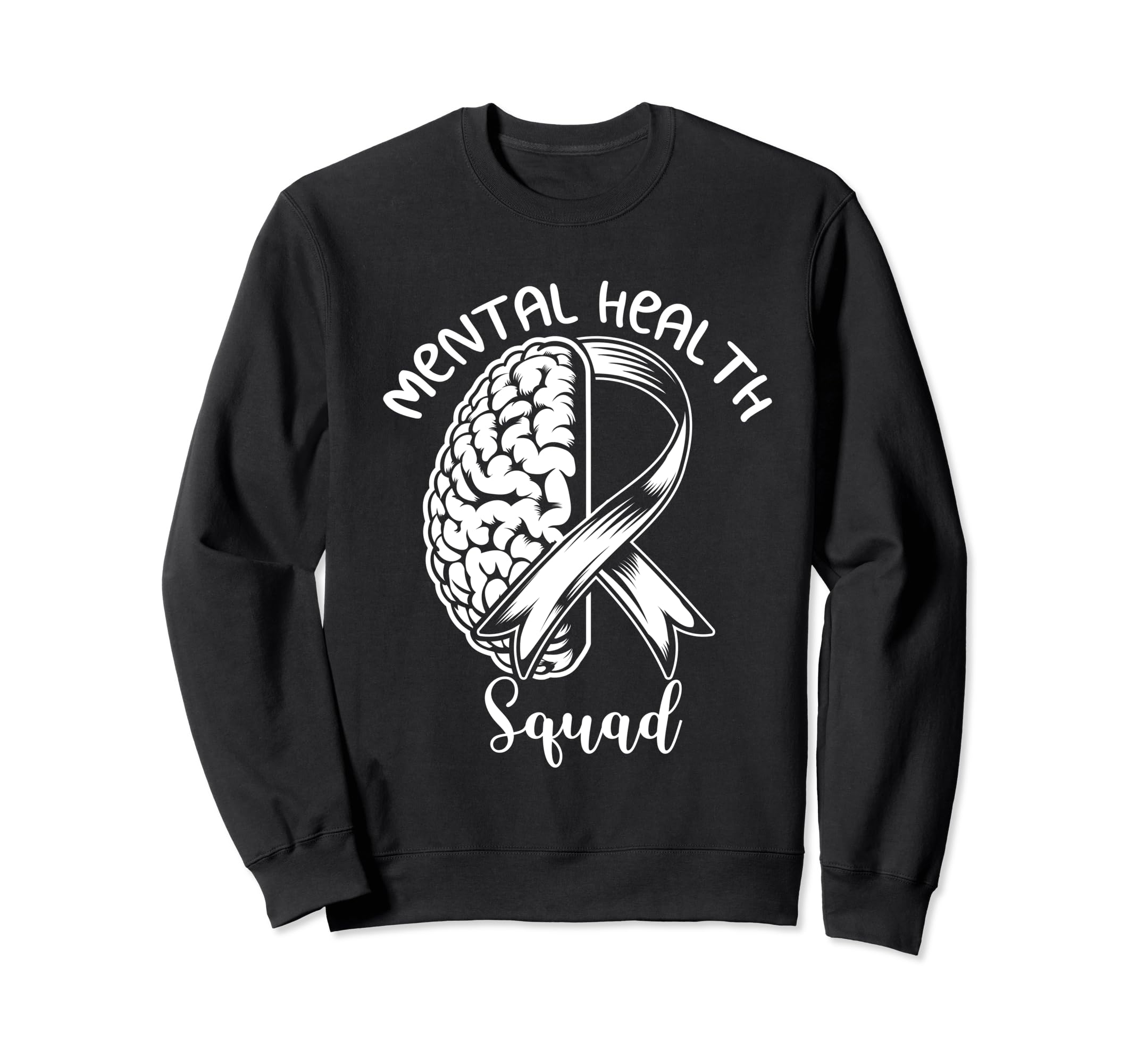 Mental Health Squad Brain Green Sweatshirt - Trendy Graphic for Adults - T-Shirt, Sweatshirt, Hoodie