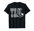 Yall Cowboy Boots Checkered Western T-Shirt - Aesthetic Graphic Men Women - T-Shirt, Sweatshirt, Hoodie
