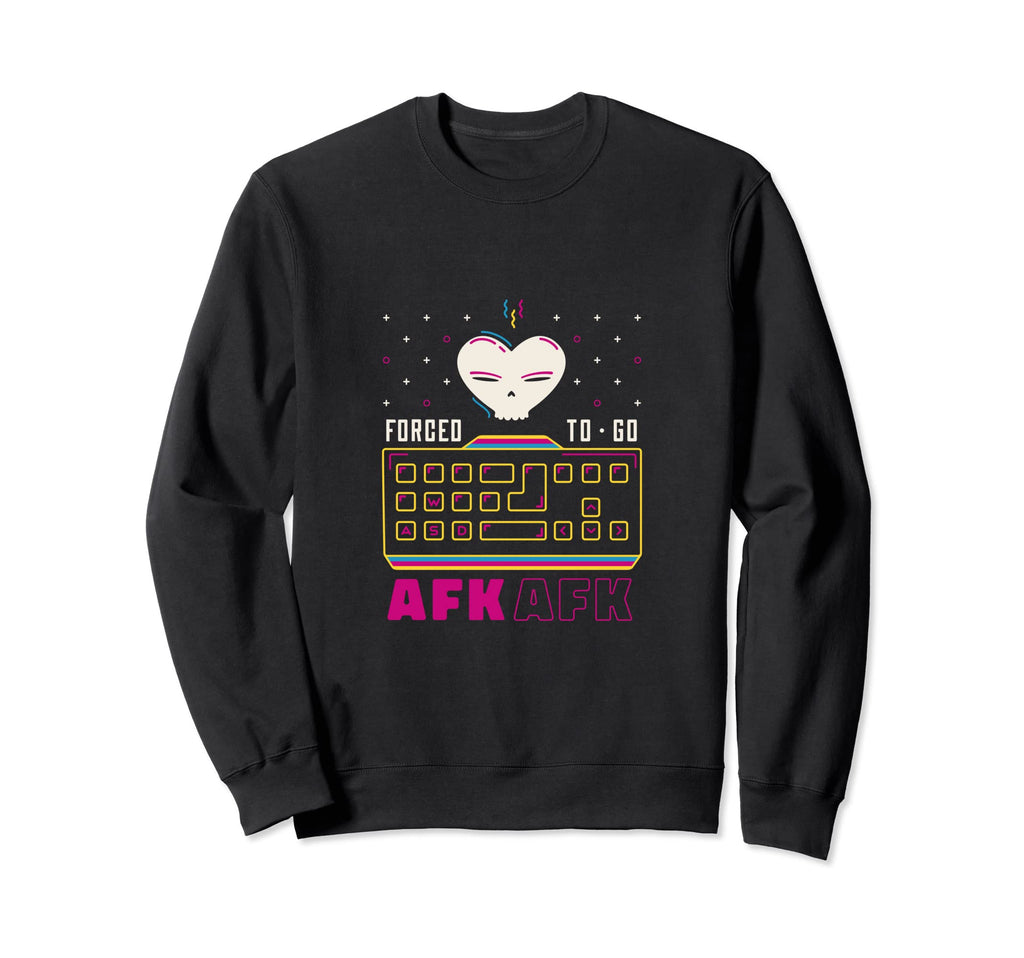 Forced To Go Afk 80S Synthwave Sweatshirt - Minimalist Print Men Women - T-Shirt, Sweatshirt, Hoodie
