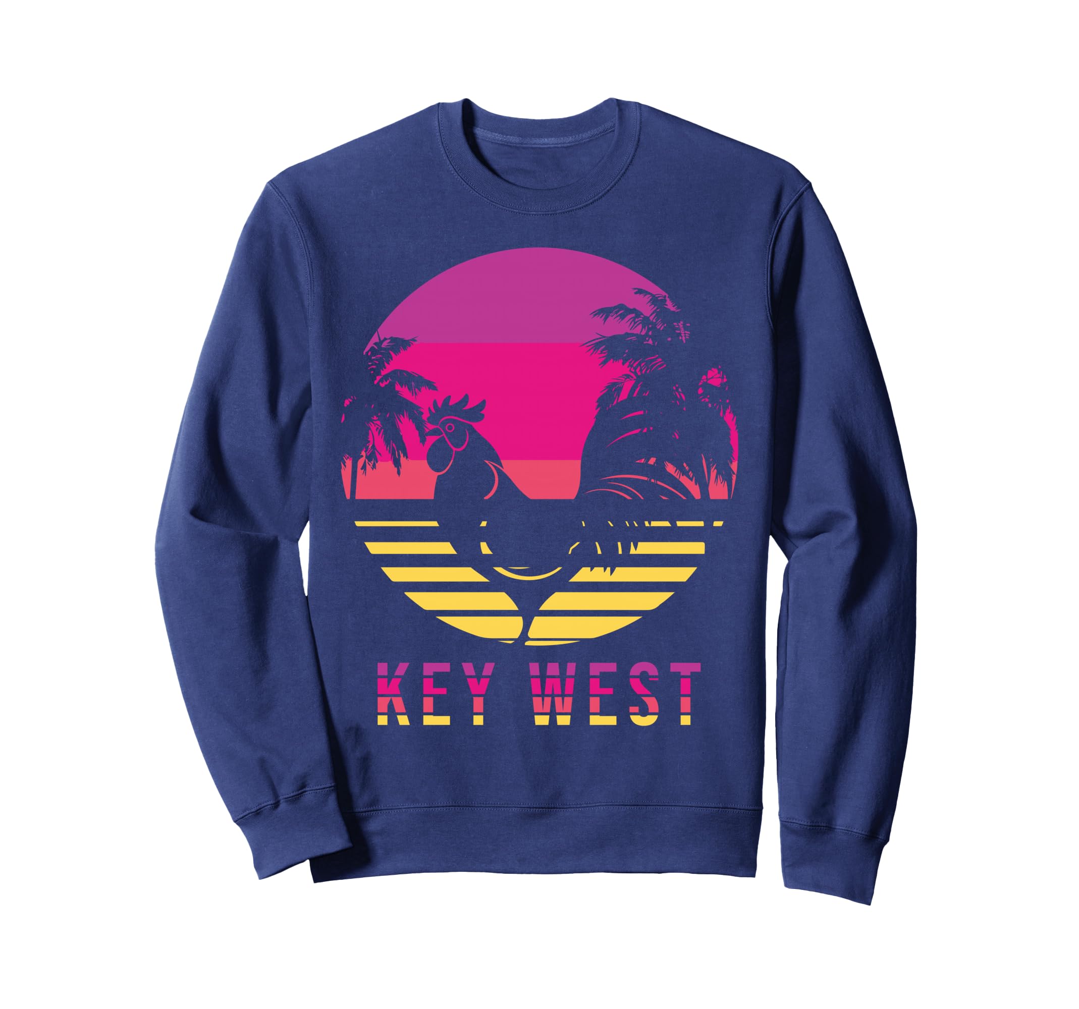 Key West Rooster Colorful Chicken Sweatshirt - Aesthetic Graphic for Adults - T-Shirt, Sweatshirt, Hoodie