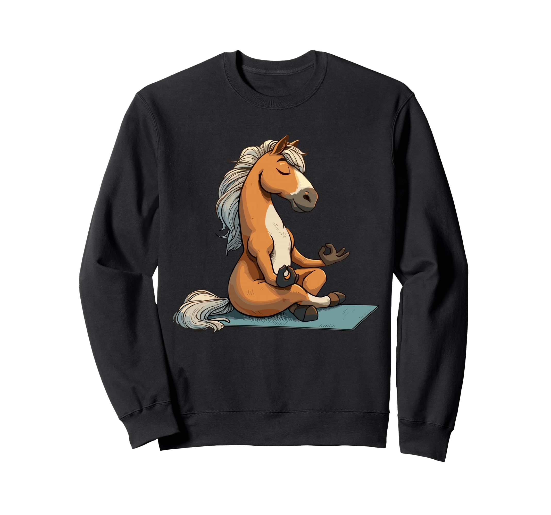 Meditation Horse Yoga Pose Relaxing Sweatshirt - Aesthetic Graphic Unisex - T-Shirt, Sweatshirt, Hoodie