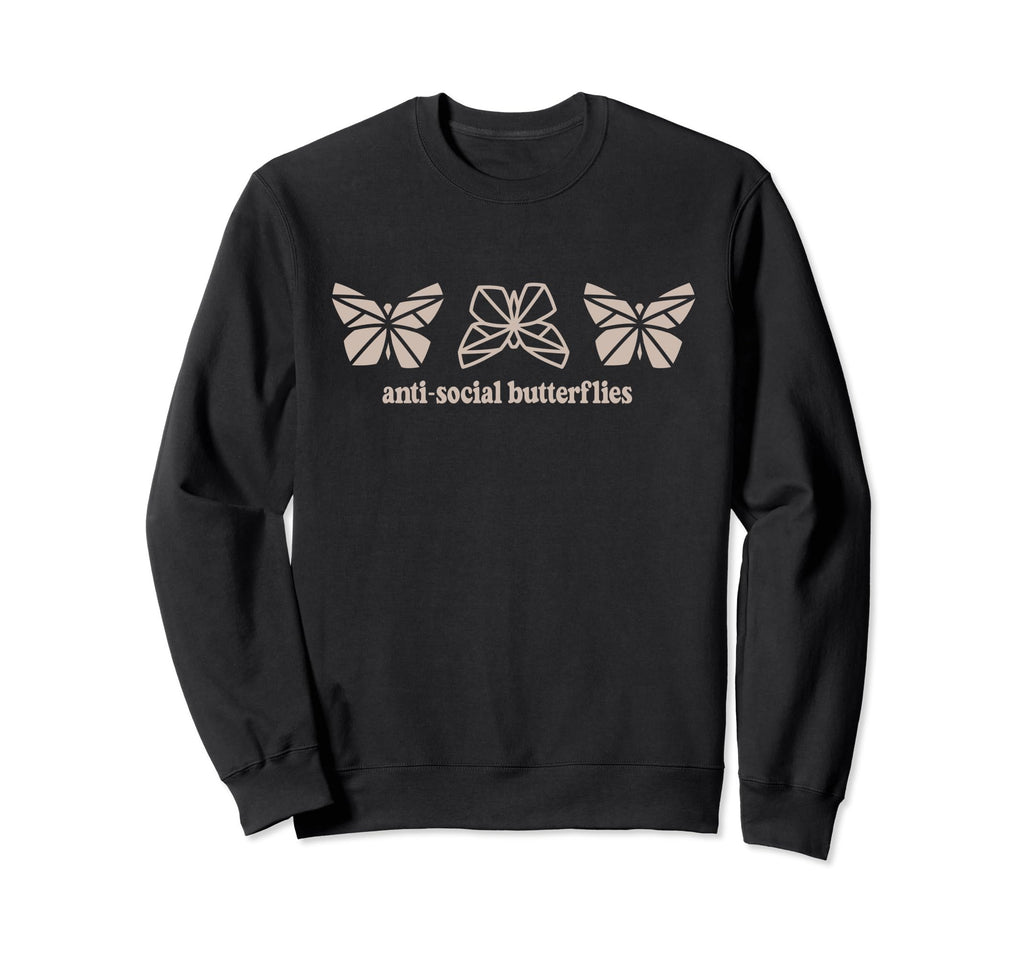 Antisocial Butterflies Origami Sweatshirt - Graphic Print for Adults - T-Shirt, Sweatshirt, Hoodie