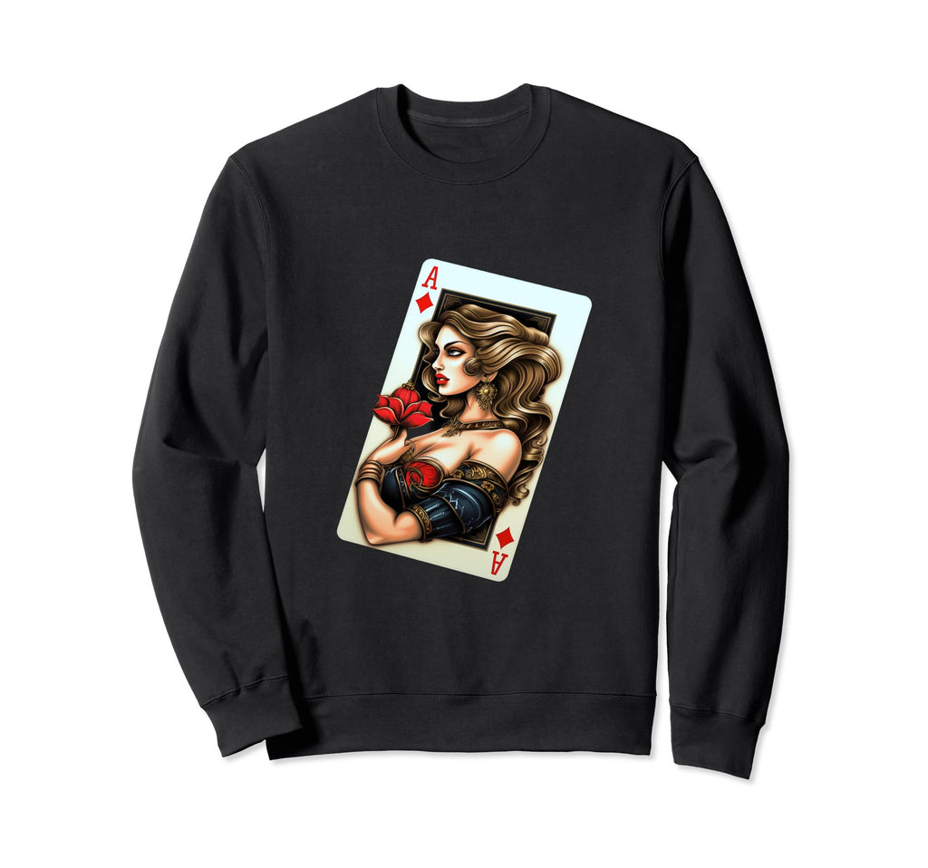 Pinup Playing Card Deck Sweatshirt - Novelty Apparel for Adults - T-Shirt, Sweatshirt, Hoodie