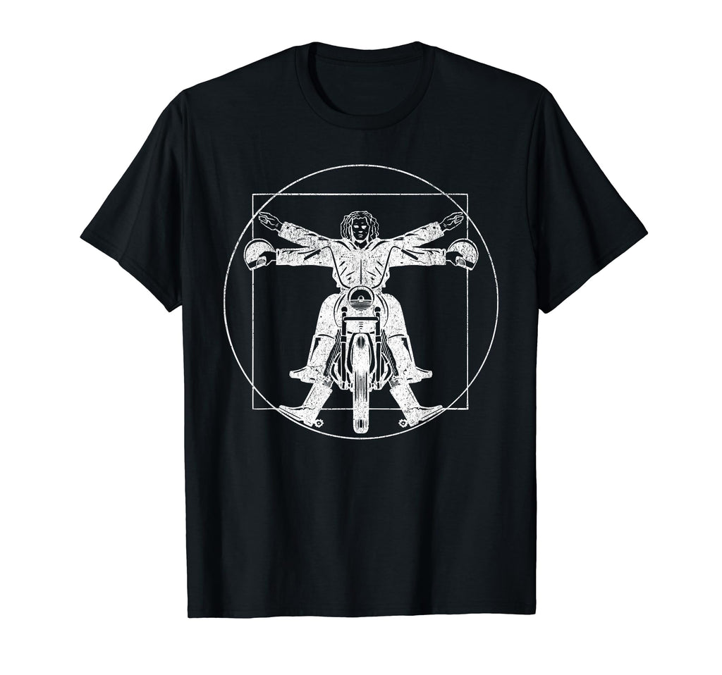Vitruvian Biker Rider Biking Motorcycle T-Shirt - Unique Graphic Unisex - T-Shirt, Sweatshirt, Hoodie