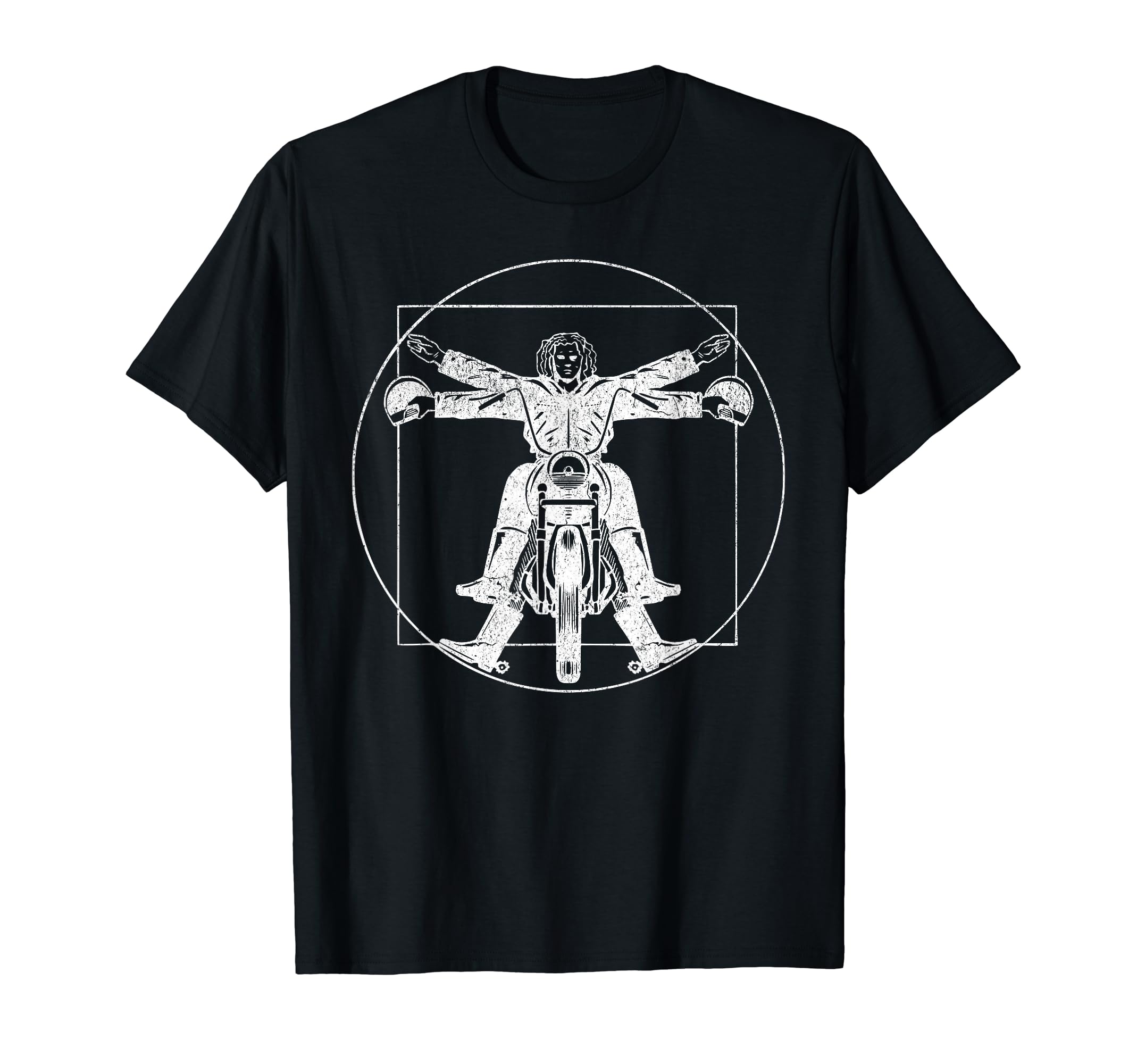 Vitruvian Biker Rider Biking Motorcycle T-Shirt - Unique Graphic Unisex - T-Shirt, Sweatshirt, Hoodie
