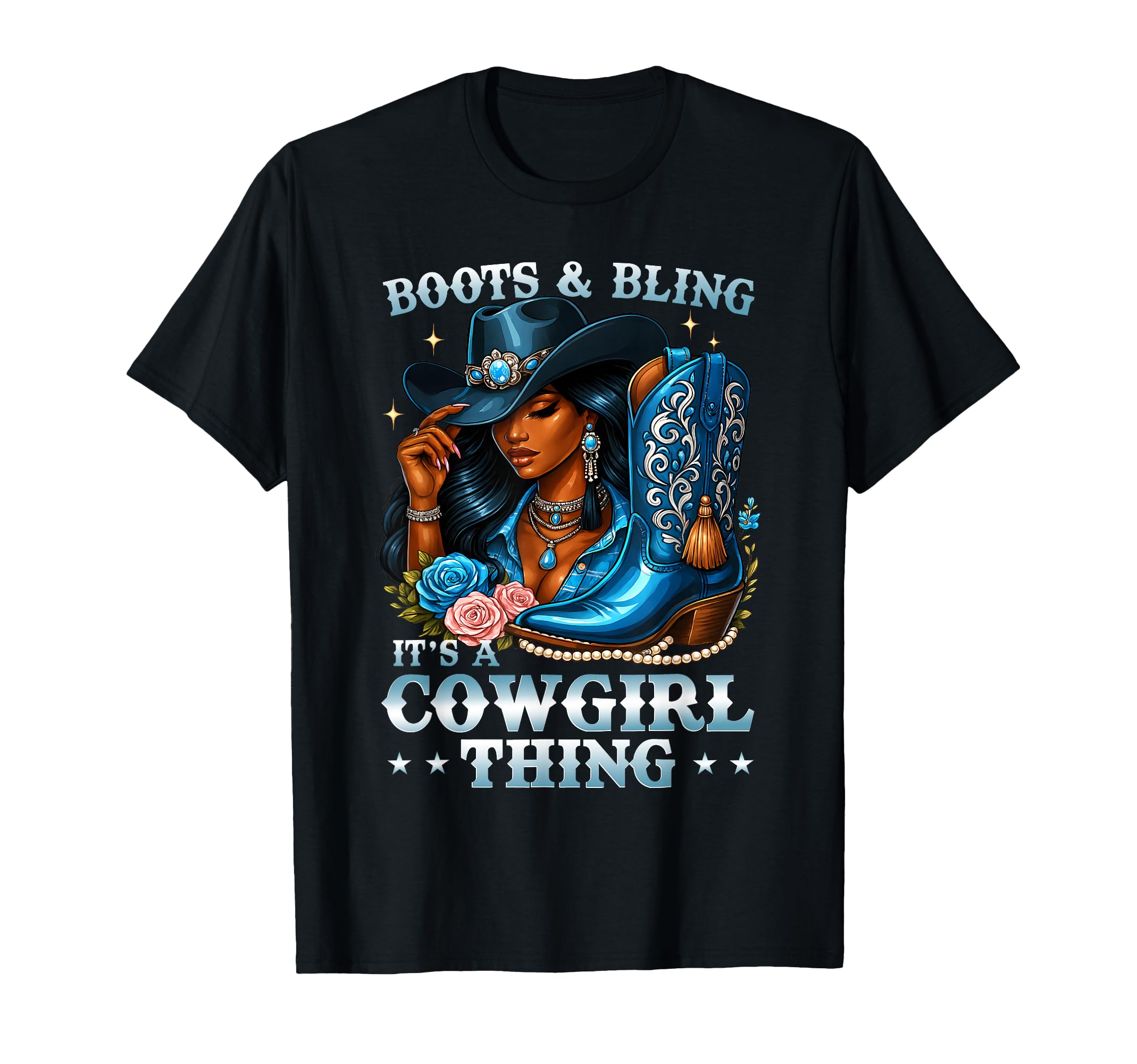 Boots And Bling Its Cowgirl Thing T-Shirt - Minimalist Print Men Women - T-Shirt, Sweatshirt, Hoodie