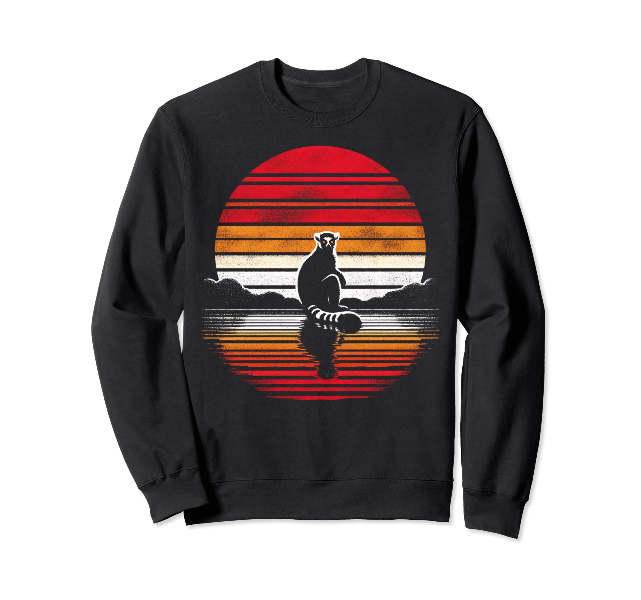 Lemur Sunset Safari 70S Sweatshirt - Novelty Apparel Unisex - T-Shirt, Sweatshirt, Hoodie