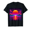 80S Grid Sunset Vaporwave Synthwave T-Shirt - Minimalist Print Men Women - T-Shirt, Sweatshirt, Hoodie