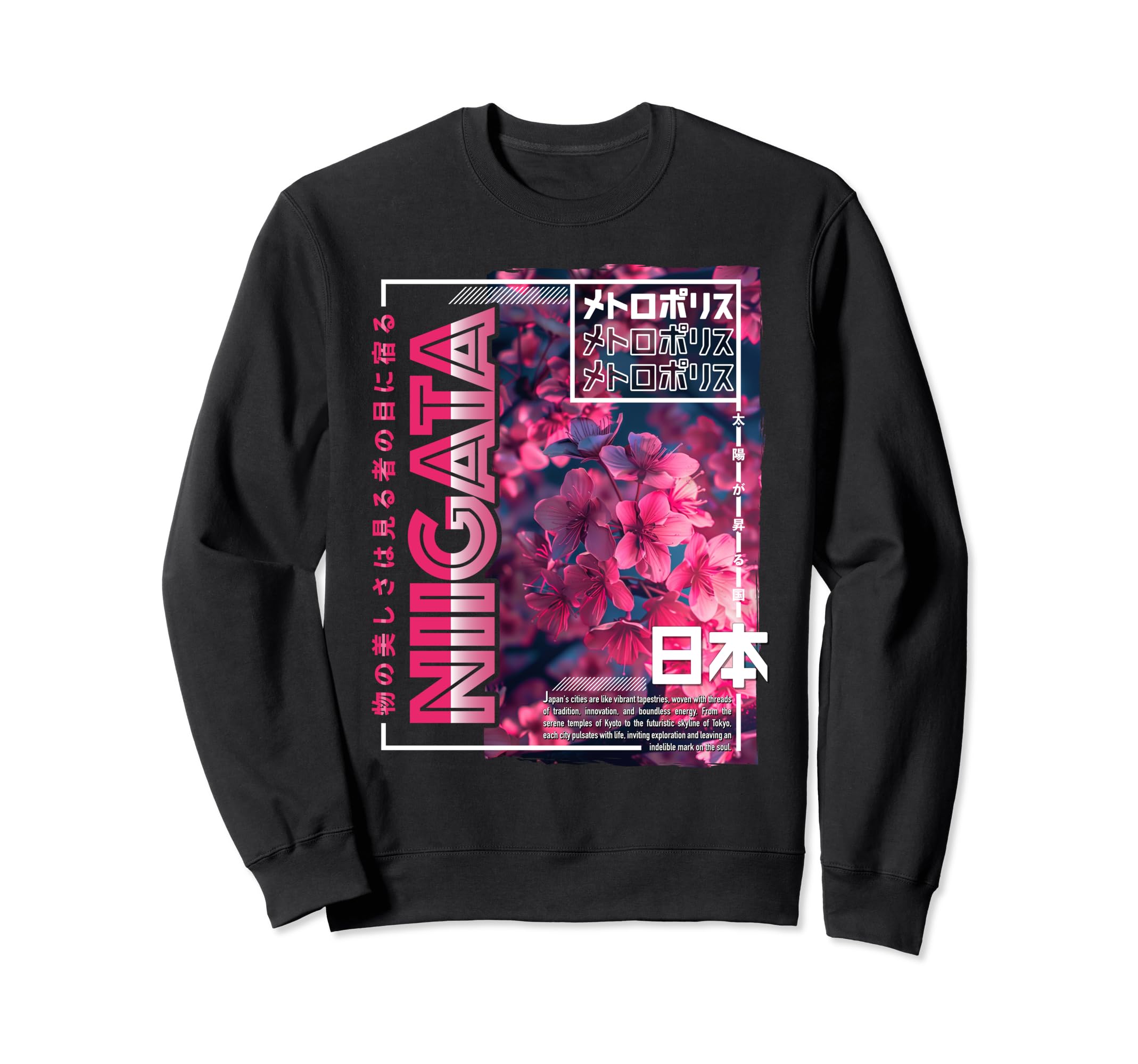 Niigata City 80S Synthwave Yyy Sweatshirt - Casual Everyday Wear Men Women - T-Shirt, Sweatshirt, Hoodie