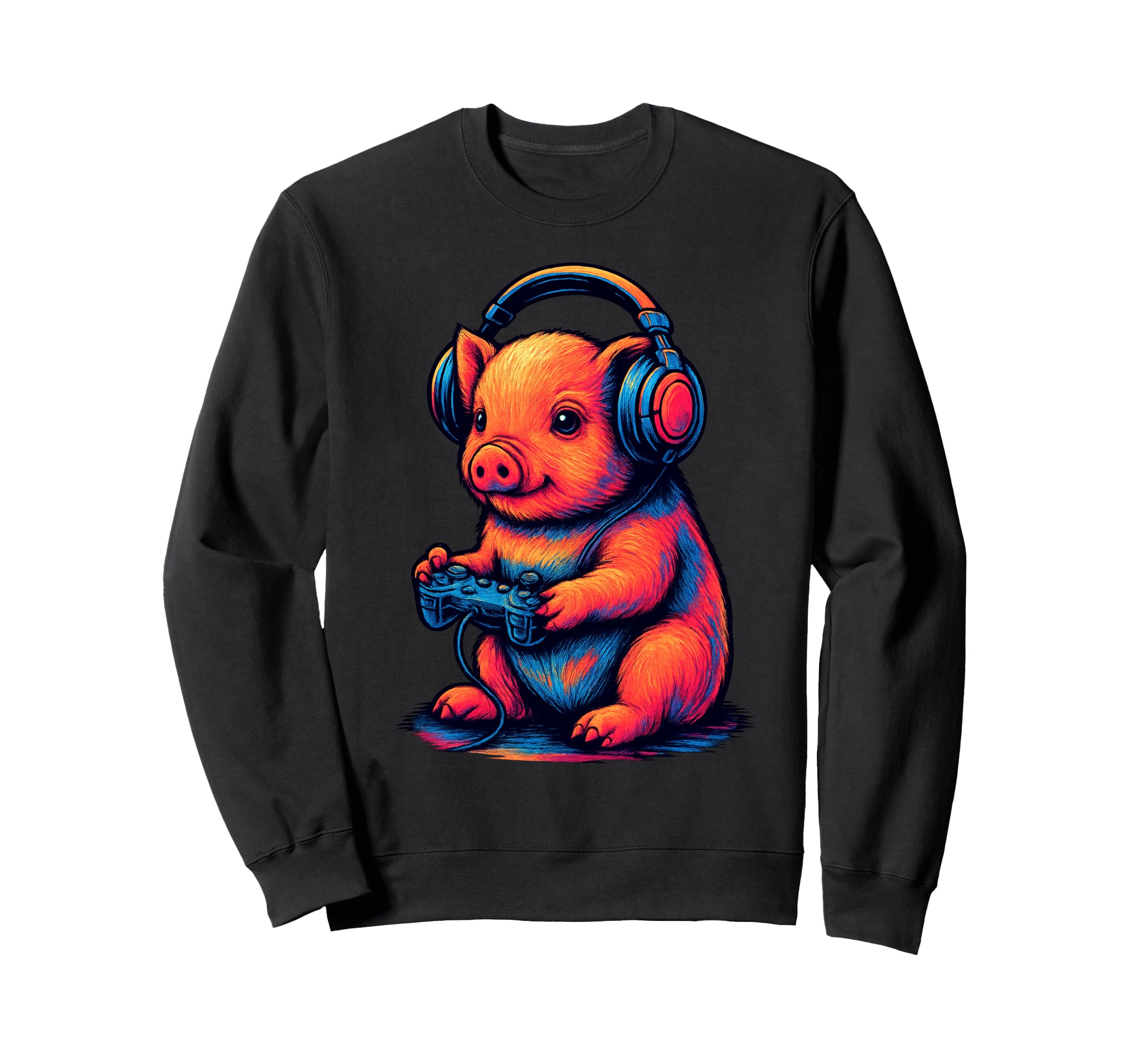 Mini Pig Gamer Gaming Pet Lover Sweatshirt - Unique Graphic for Adults - T-Shirt, Sweatshirt, Hoodie