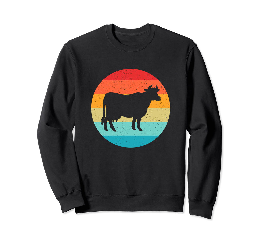 Cow Silhouette Sunset 70S 80S Sweatshirt - Novelty Apparel Unisex - T-Shirt, Sweatshirt, Hoodie