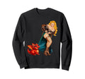 Fantasy Barbarian Pinup Red Dragon Sweatshirt - Graphic Print Men Women - T-Shirt, Sweatshirt, Hoodie