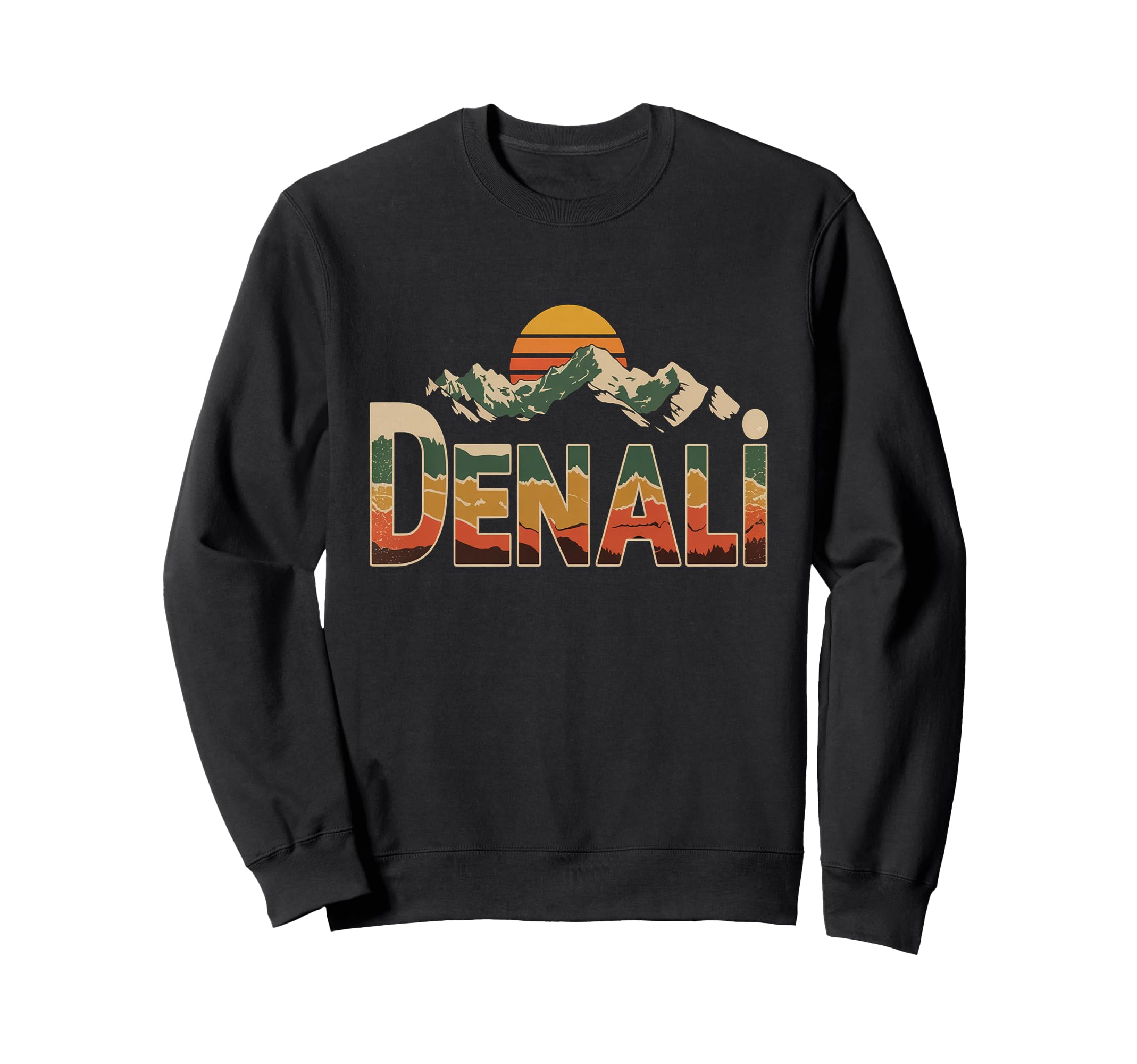 Denali National Park Sunset 70S Sweatshirt - Novelty Apparel Men Women - T-Shirt, Sweatshirt, Hoodie
