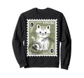 Cat Postage Stamp Animal Sweatshirt - Casual Everyday Wear for Adults - T-Shirt, Sweatshirt, Hoodie