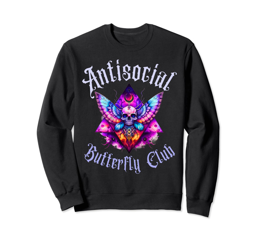Antisocial Butterfly Club Gothic Sweatshirt - Custom Art Print Men Women - T-Shirt, Sweatshirt, Hoodie
