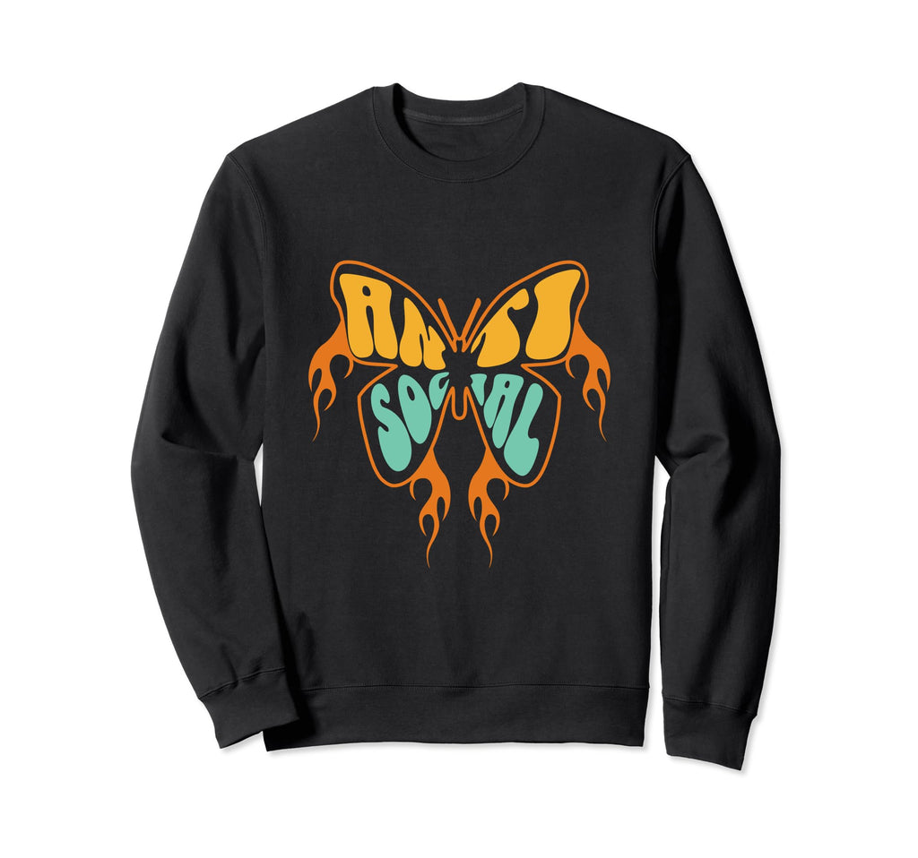 Antisocial Butterfly Sweatshirt - Custom Art Print Unisex - T-Shirt, Sweatshirt, Hoodie