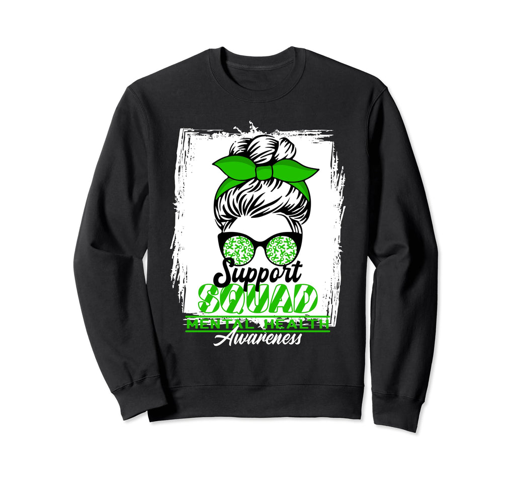Messy Bun Support Awareness Squad I Sweatshirt - Novelty Apparel Unisex - T-Shirt, Sweatshirt, Hoodie