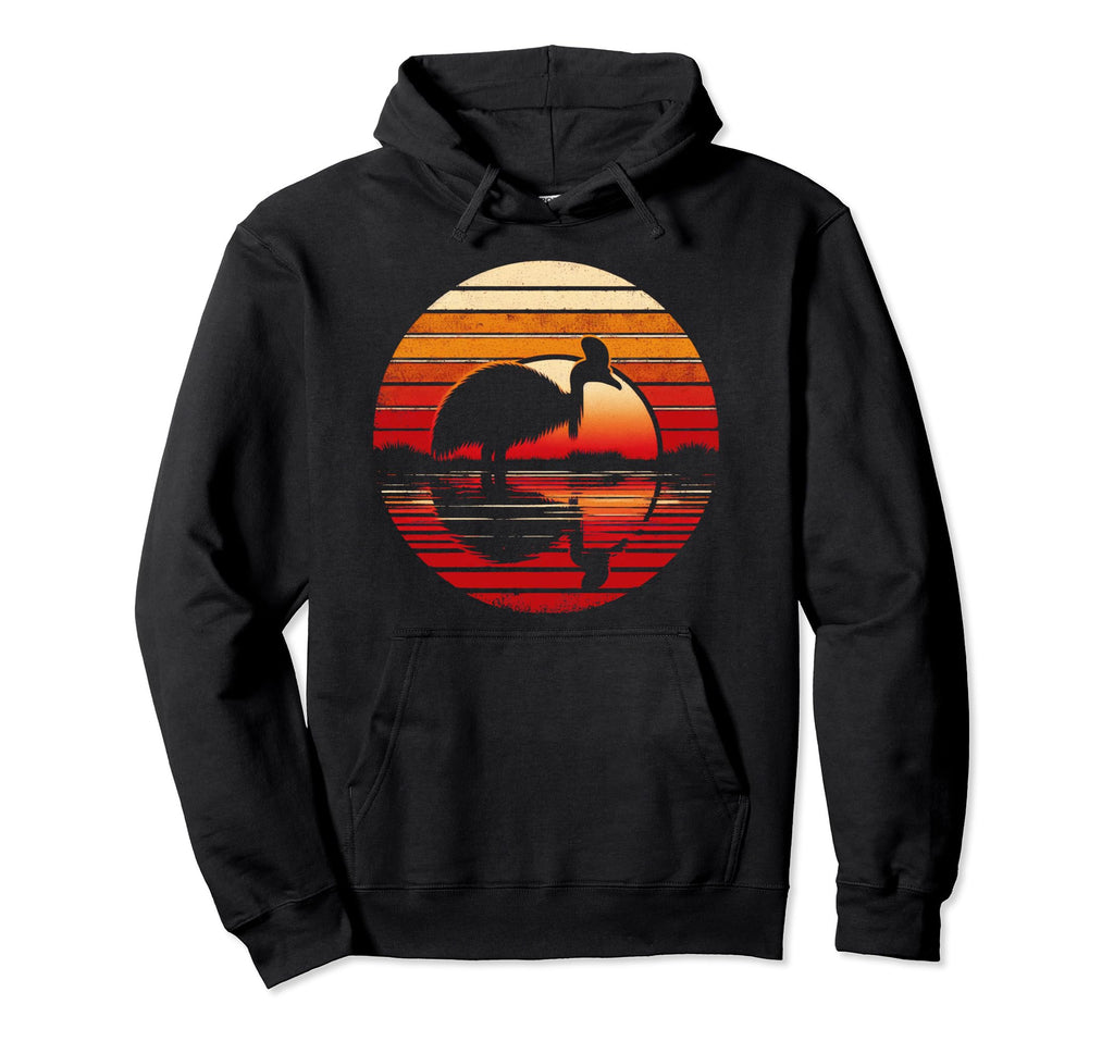 Cassowary Bird Sunset Safari 70S Hoodie - Unique Graphic for Adults - T-Shirt, Sweatshirt, Hoodie